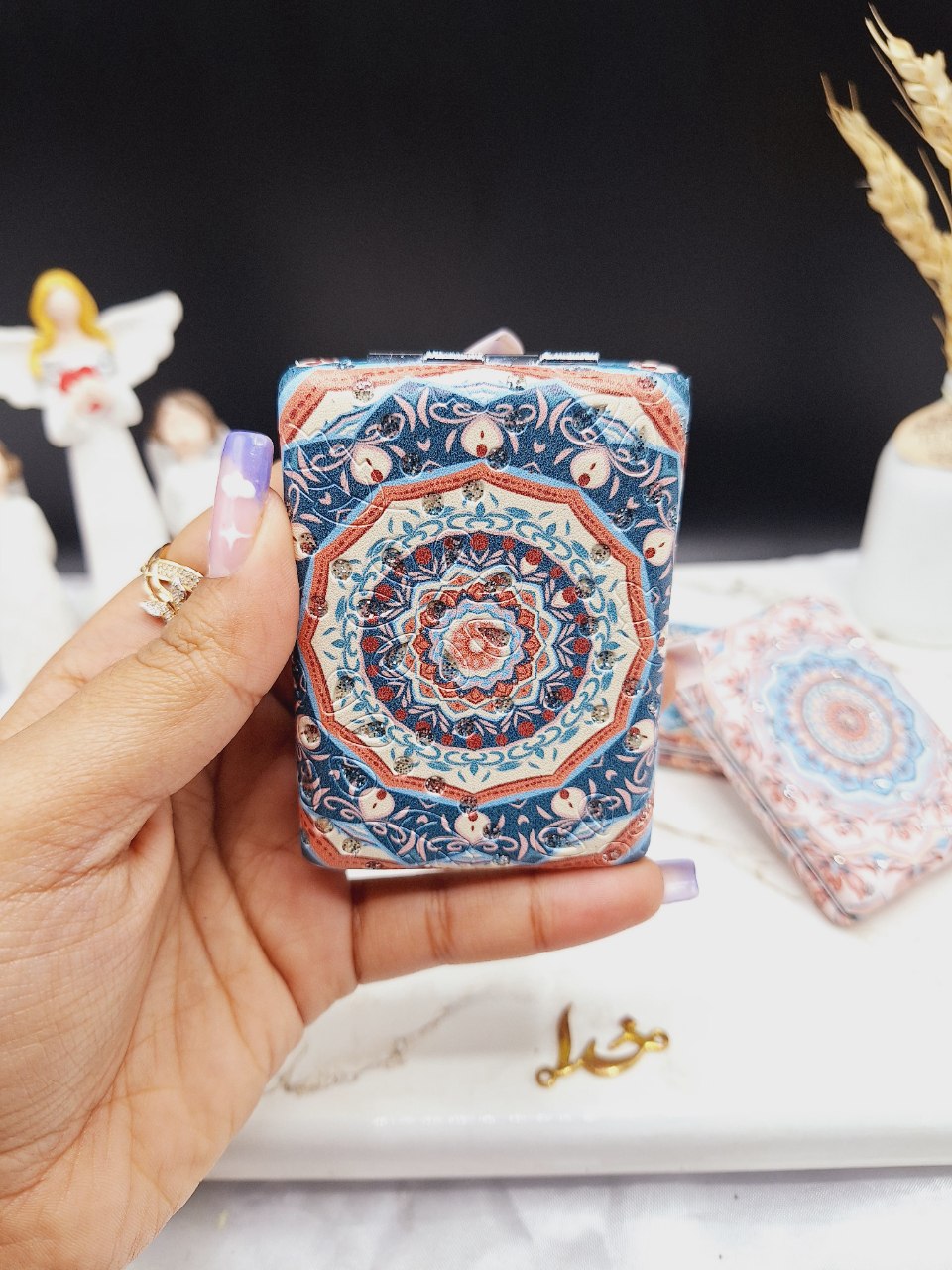 آینه جیبی چهارگوش طرح سنتی