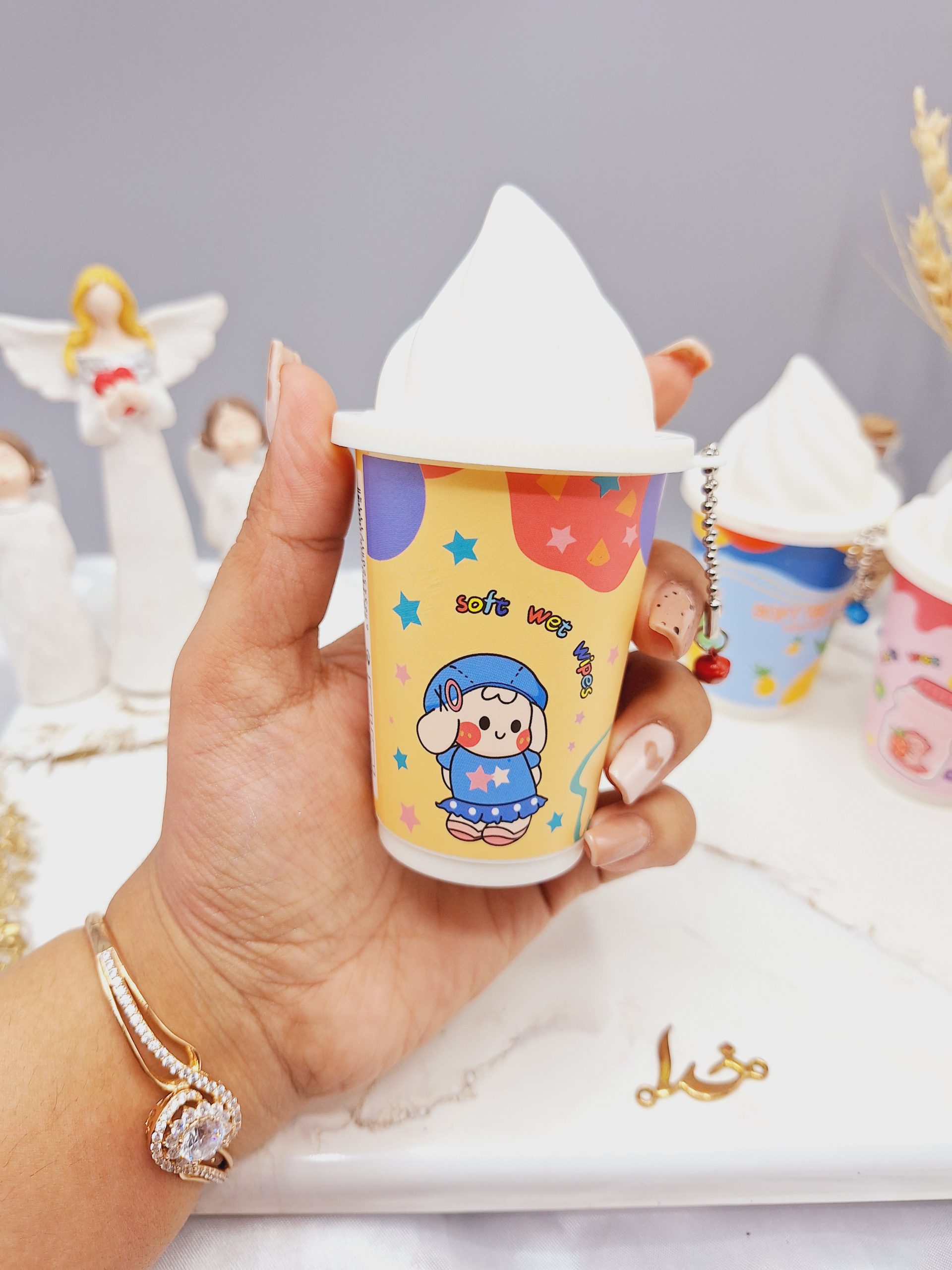 دستمال مرطوب طرح قوطی بستنی قیفی مدل فانتزی JB30712