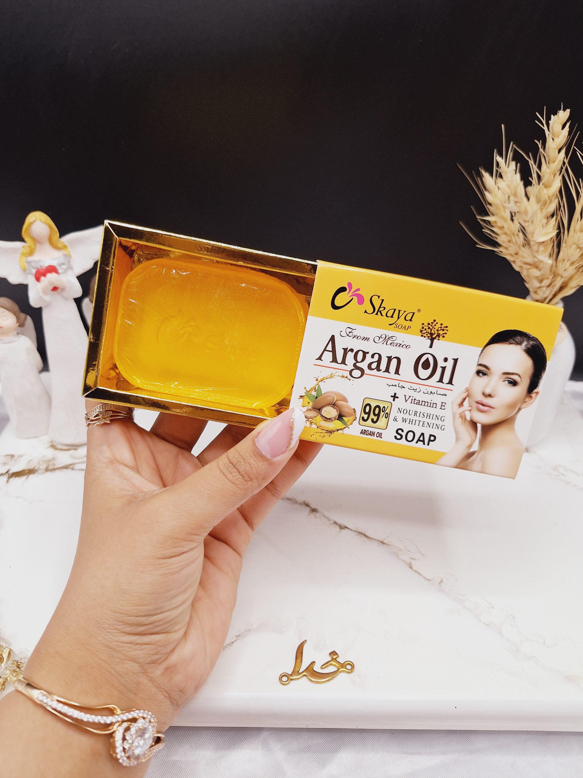 صابون سفید کننده دارای ویتامین E و حاوی روغن هسته آرگان Skaya کد 1005