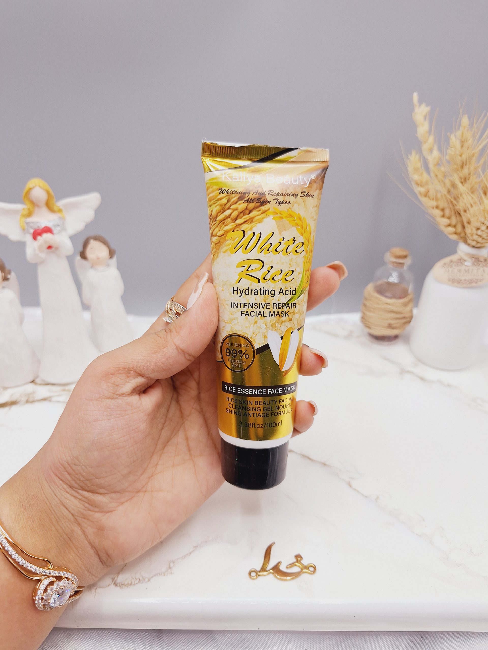 ماسک صورت برنج سفید کننده وترمیم کننده انواع پوست برند کایلی بیوتی KaliyaBeauty  کدZ200