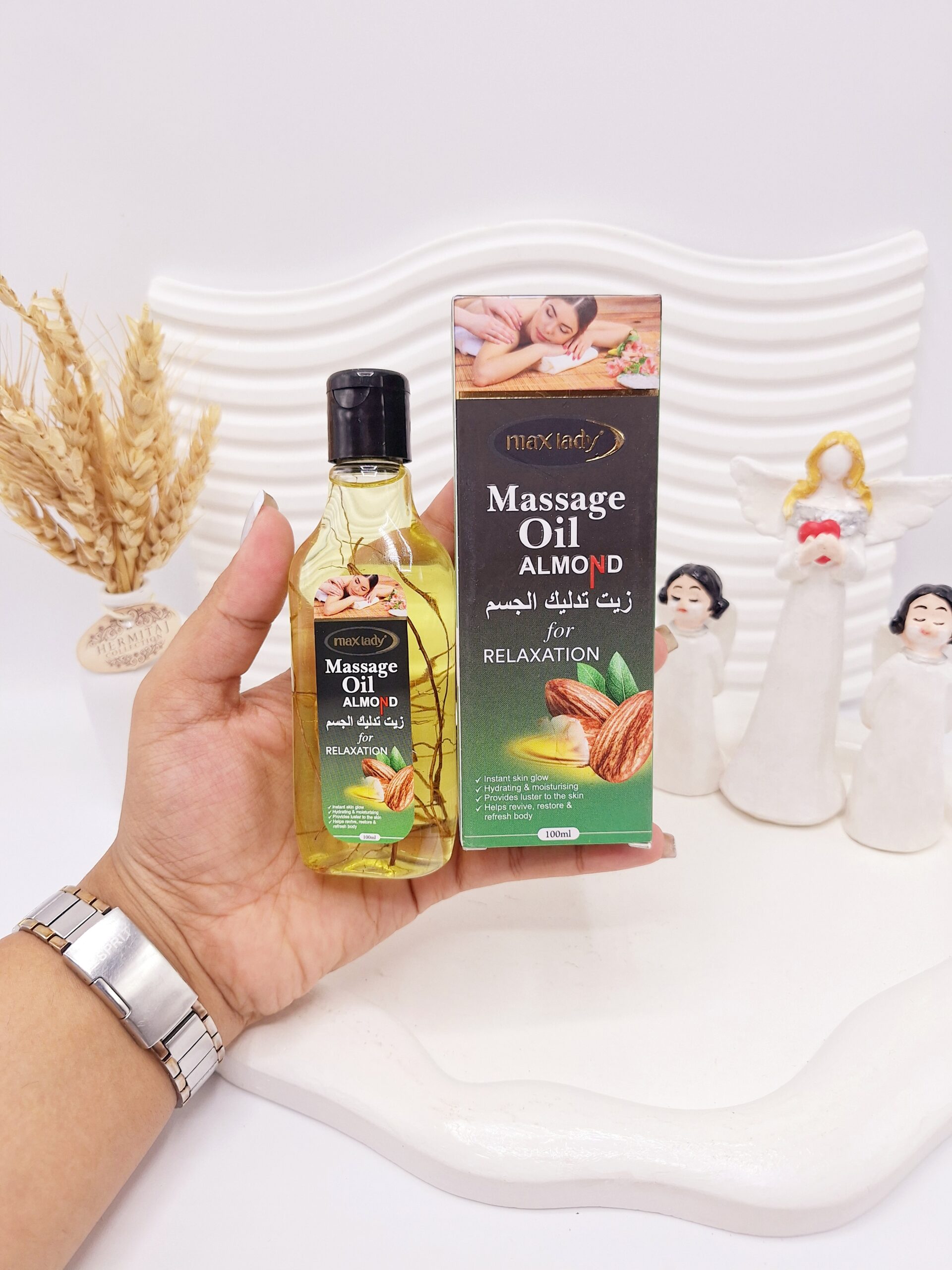 روغن ماساژ و تسکین دهنده درد عضلانی عصاره روغن بادام برند مکس لیدی کد 2954