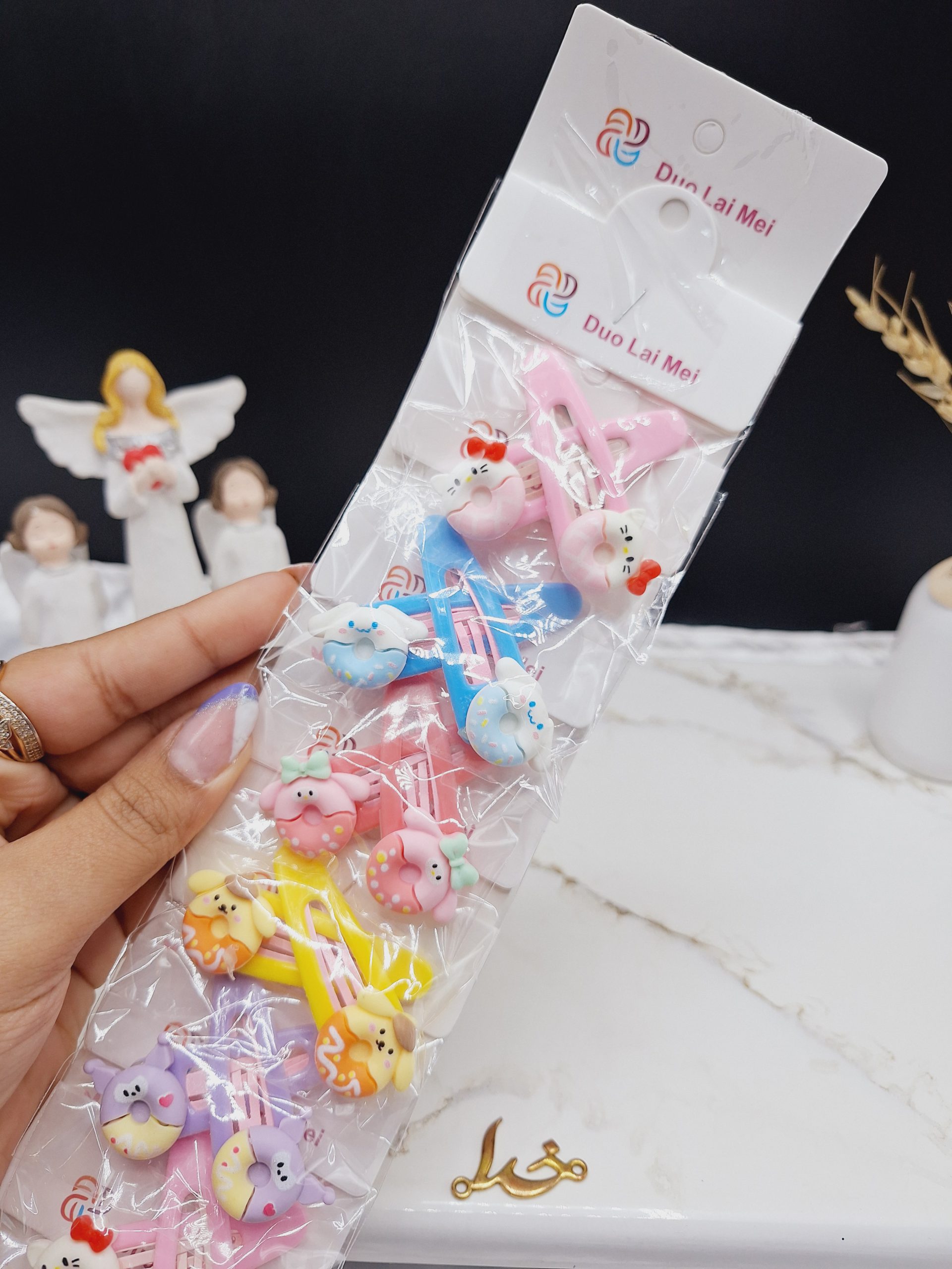 پک ده عددی پنس مو تق تقی طرح حیوانات دونات