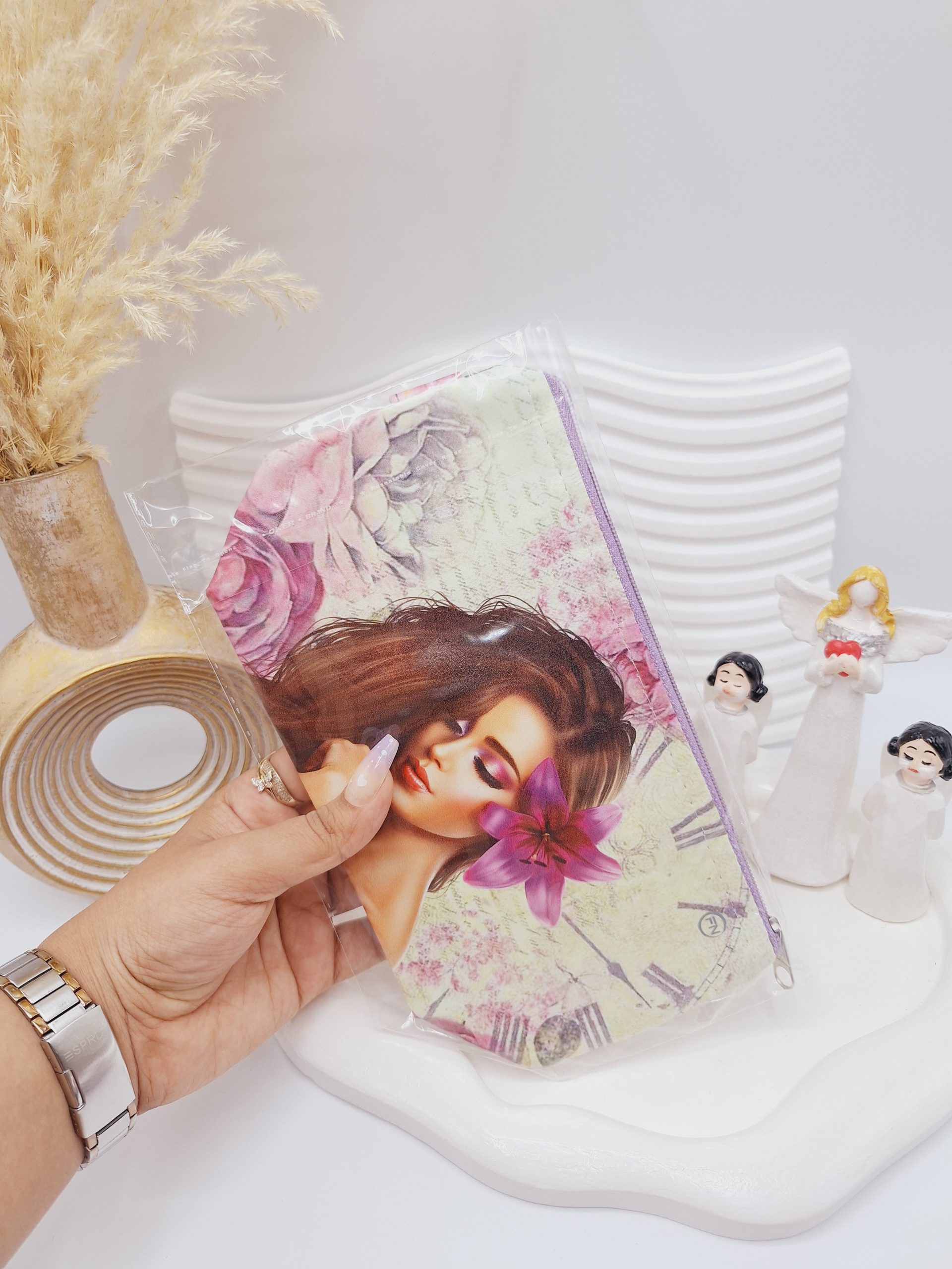 کیف لوازم آرایش زنانه چرم مصنوعی طرح های جذاب ارسال رندم