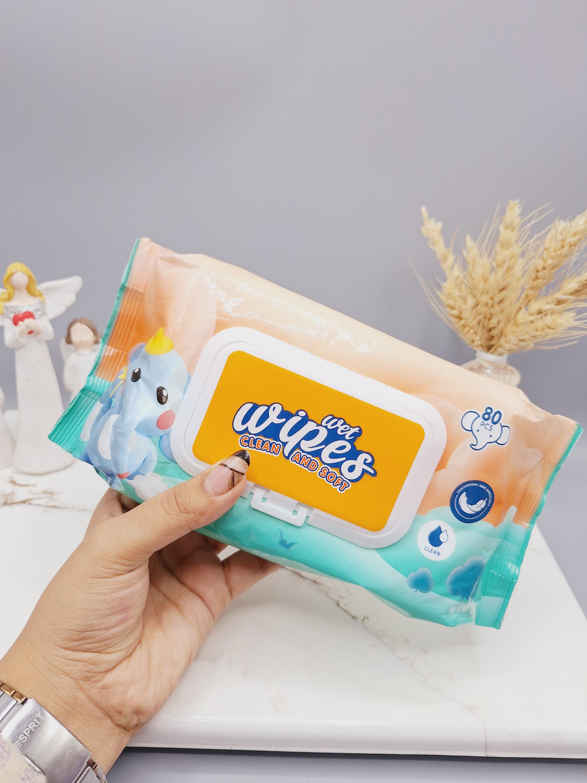 دستمال مرطوب 80 برگ طرح فیل کد A_005