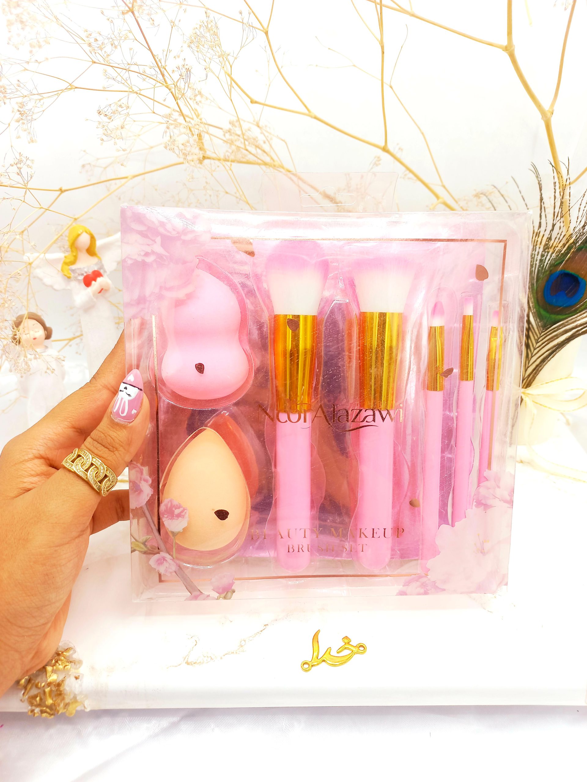 ست براش و پد آرایشی هفت تیکه Noor AIazawi کد SZ191