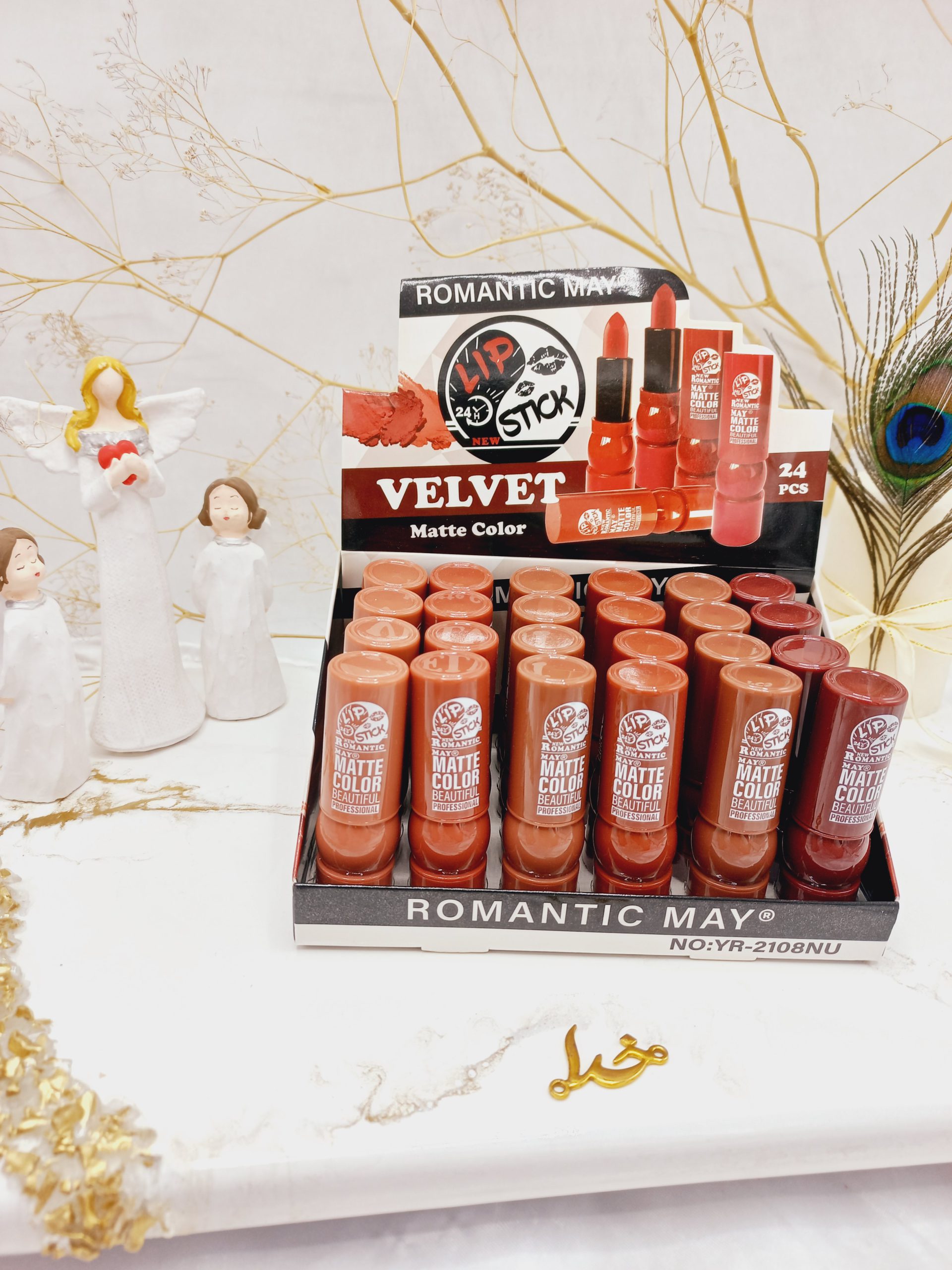 پک 6 تایی رژ جامد پرطرفدار مات رمانتیک می ROMANTIC MAY کد YR2108