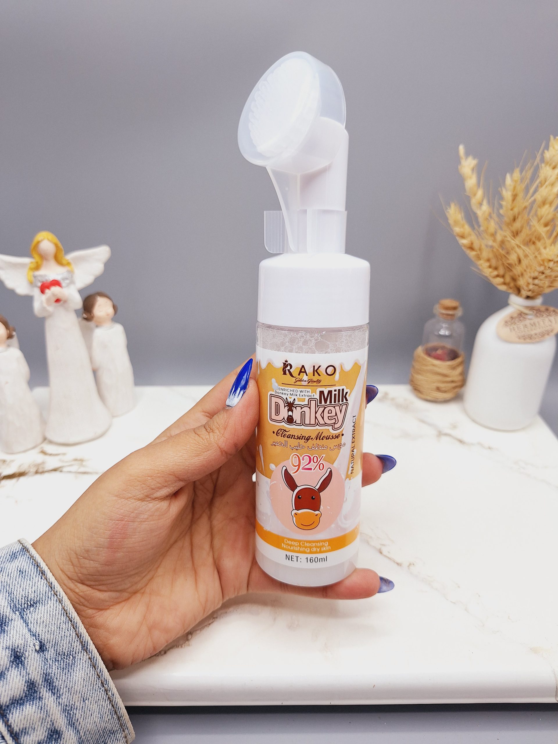 فوم براش دار شیر الاغ راکو از بین بردن آلودگی ها و چربیهای اضافی پوست کد RK982