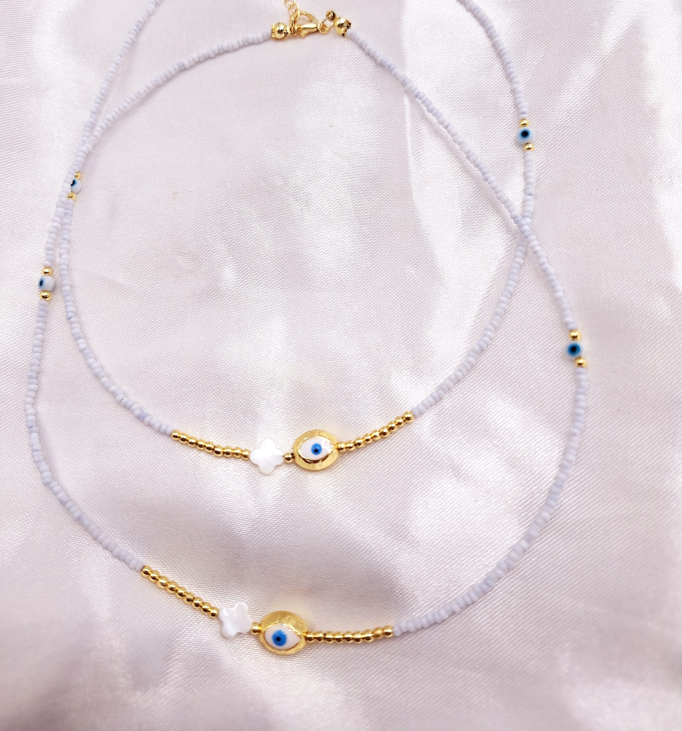 گردنبند تابستونی مراورید و چشم زخم