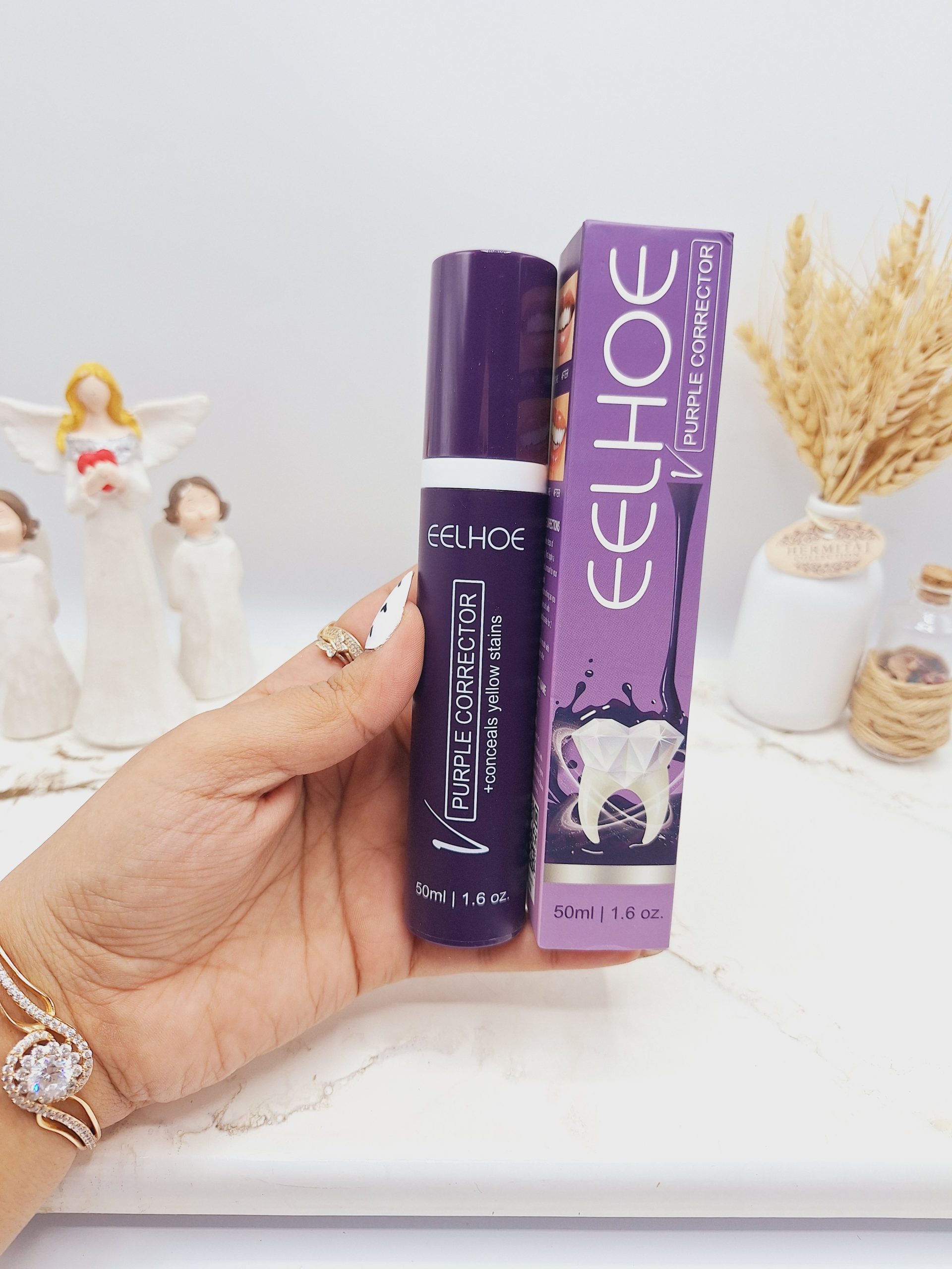 خمیر دندان ژلی بنفش برای از بین بردن جرم و رنگ زرد دندان برند EELHOE حجم ۵۰ میل