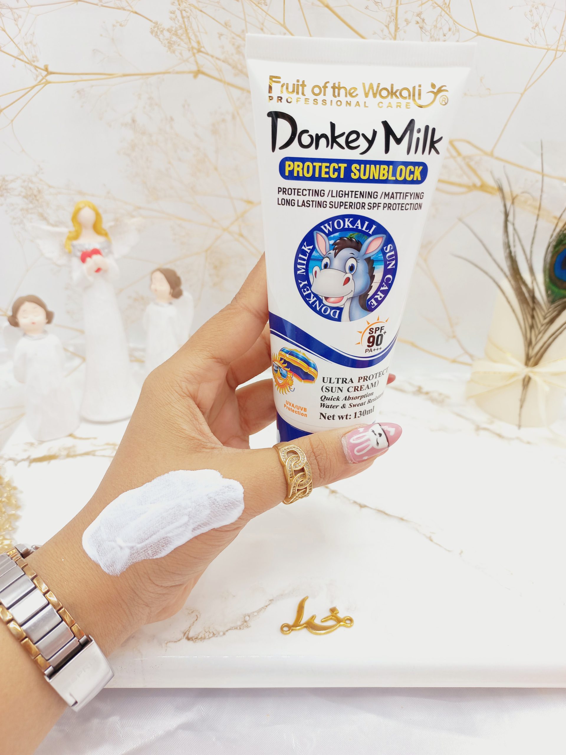 کرم ضدآفتاب  روشن کننده و مات کننده شیر الاغ SPF90 وکالی Wokali کد HA3086