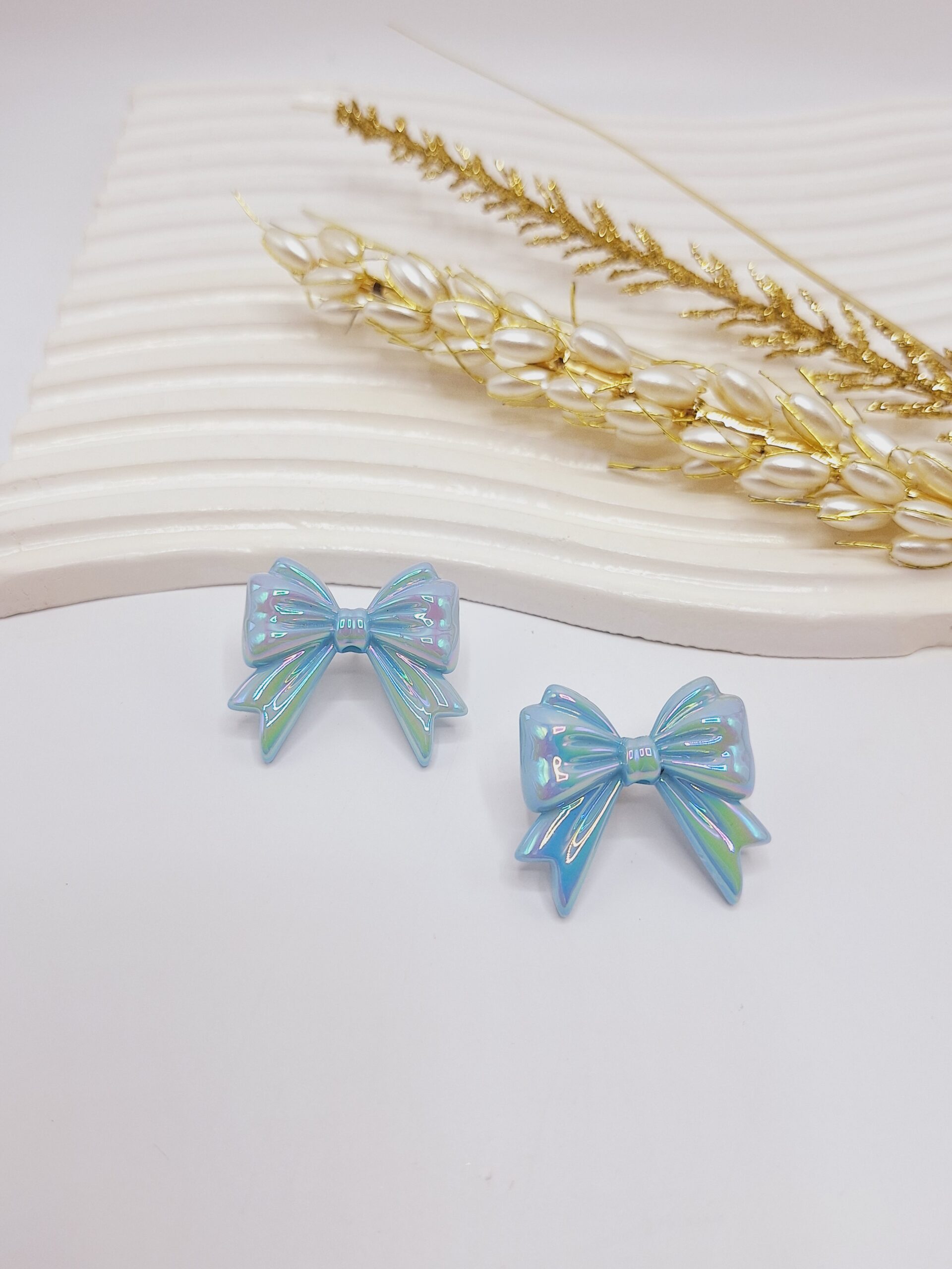 گوشواره آبنباتی طرح پاپیون (آبی)