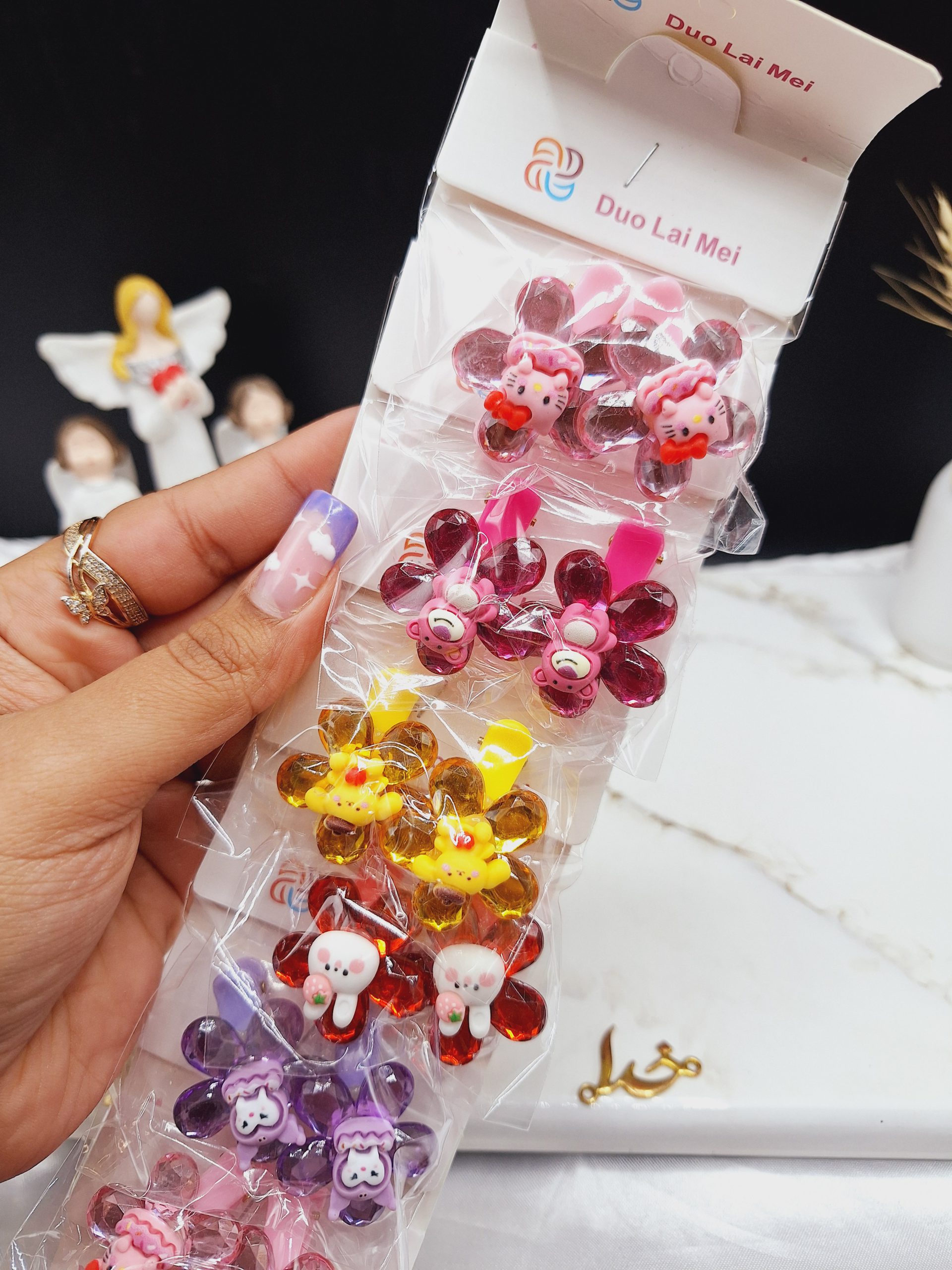 پک 10 عددی گیره مو شیشه ای طرح حیوانات بامزه