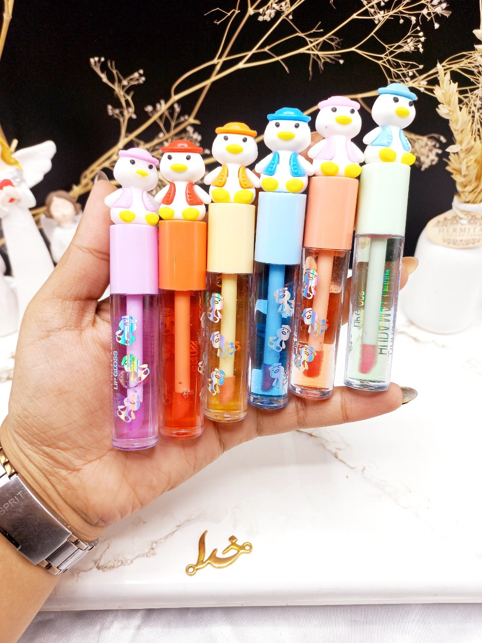 برق لب حرارتی و ویتامینه طرح اردک هدا مات می HUDA MATTE ME  کد X249