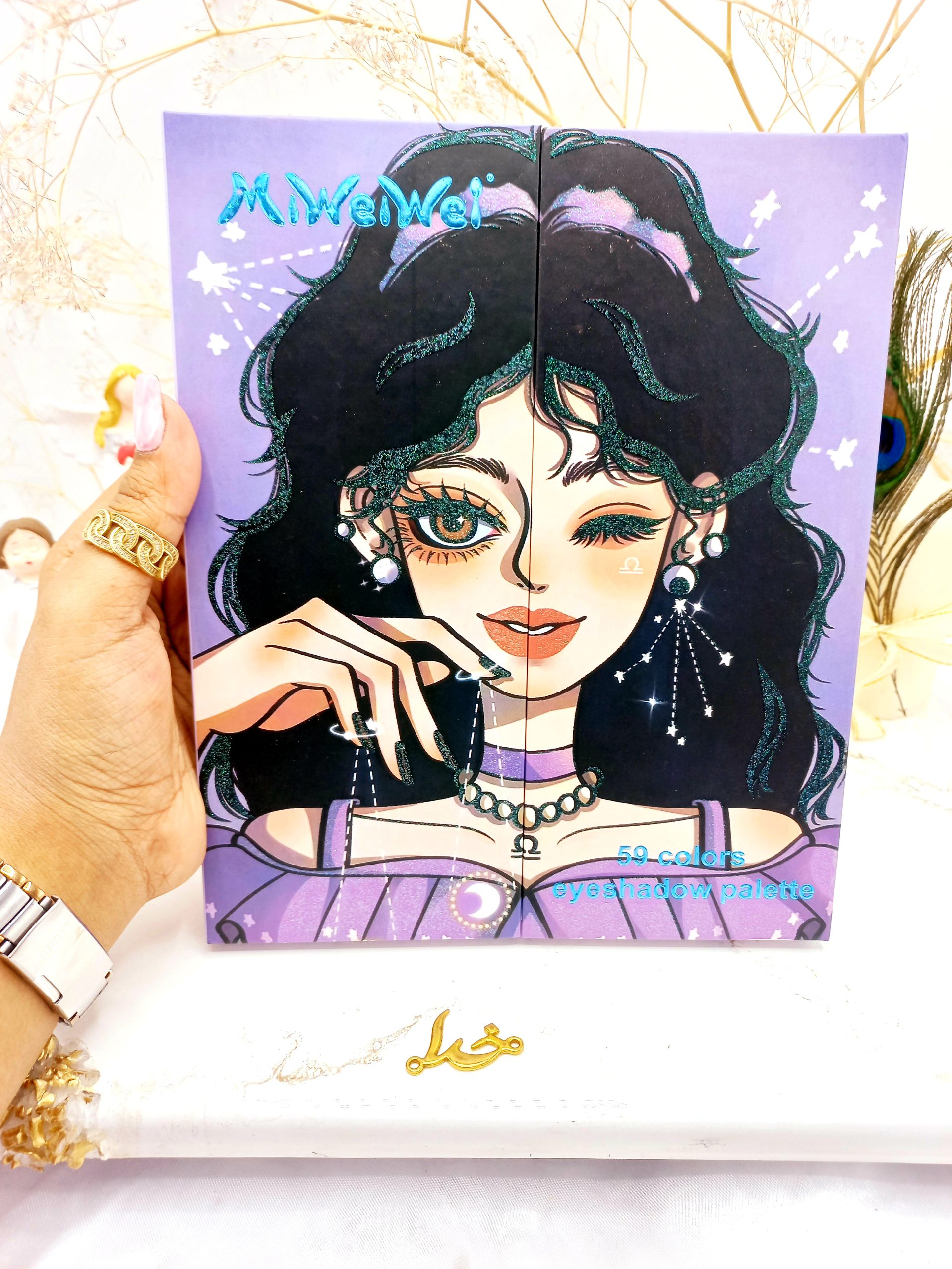 پالت سایه 59 رنگ طرح دختر باربی کد MWW_6001