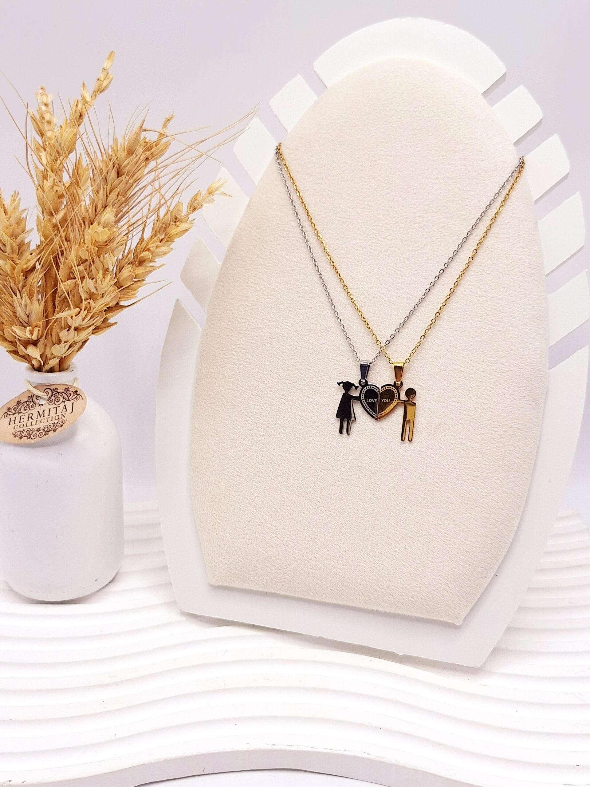 ست گردنبند دوتایی کاپلی طرح زوج