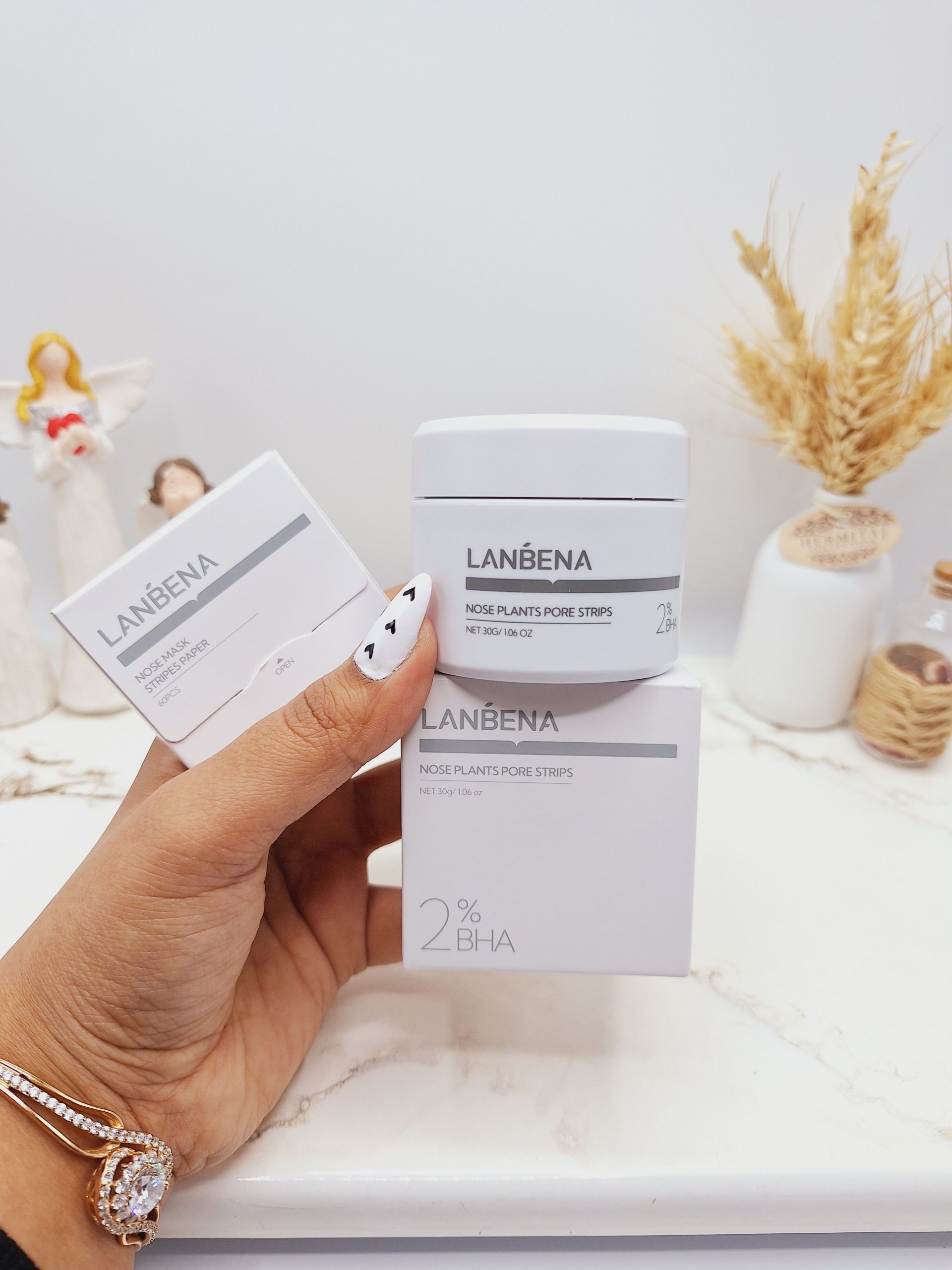 ماسک بینی لانبنا جدید تخلیه جوش سرسیاه و چربی های اطراف آن حاوی ۲%BHA همراه ۶۰ عدد کاغذ کد 2494