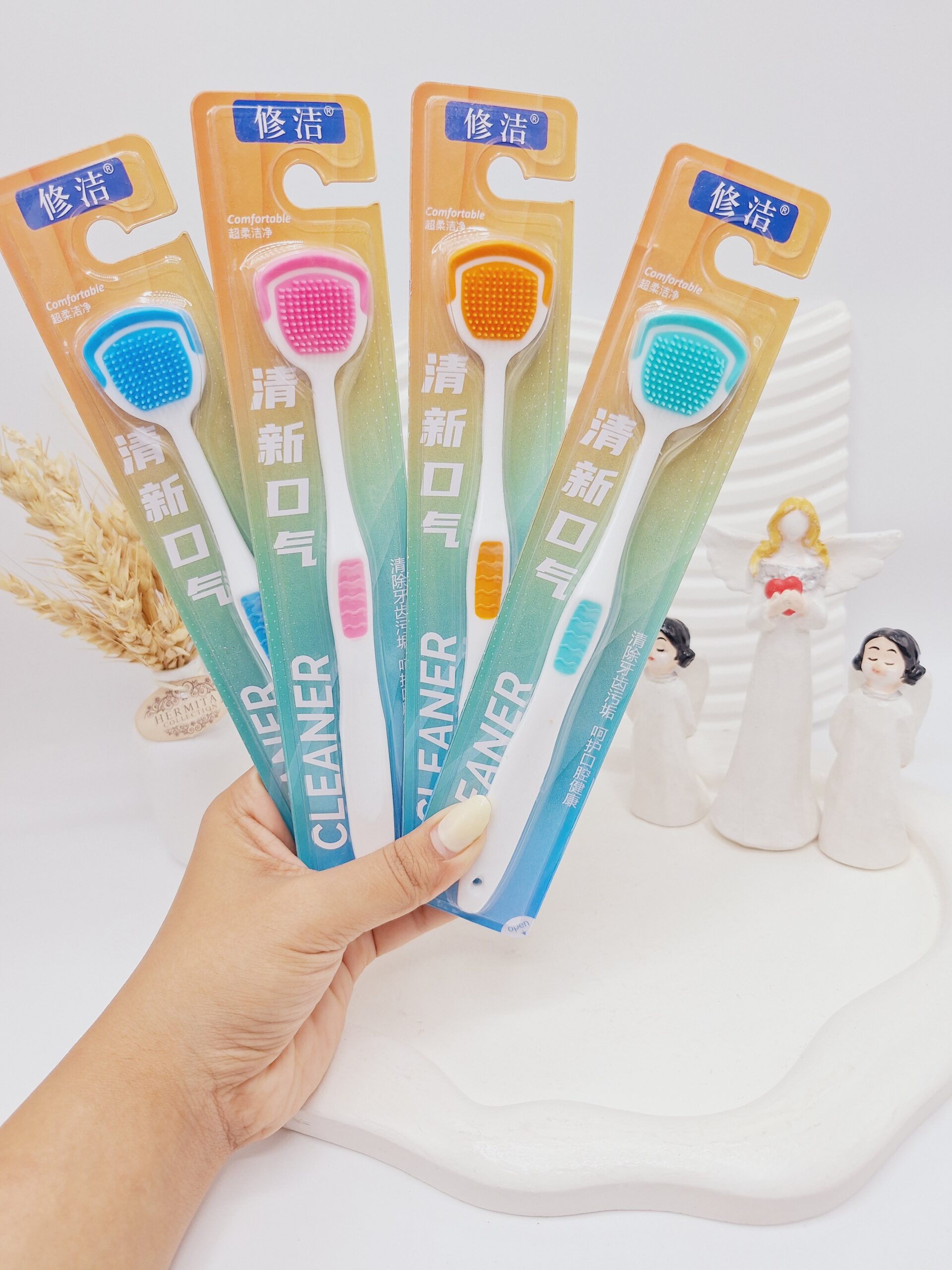 مسواک تمیز کننده دهان و زبان شور سیلیکونی CLEANER کد 0715