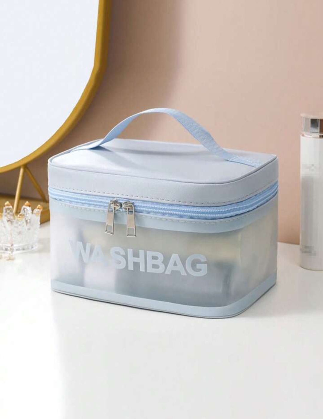 کیف آرایشی با کیفیت و جا دار (رنگ آبی)