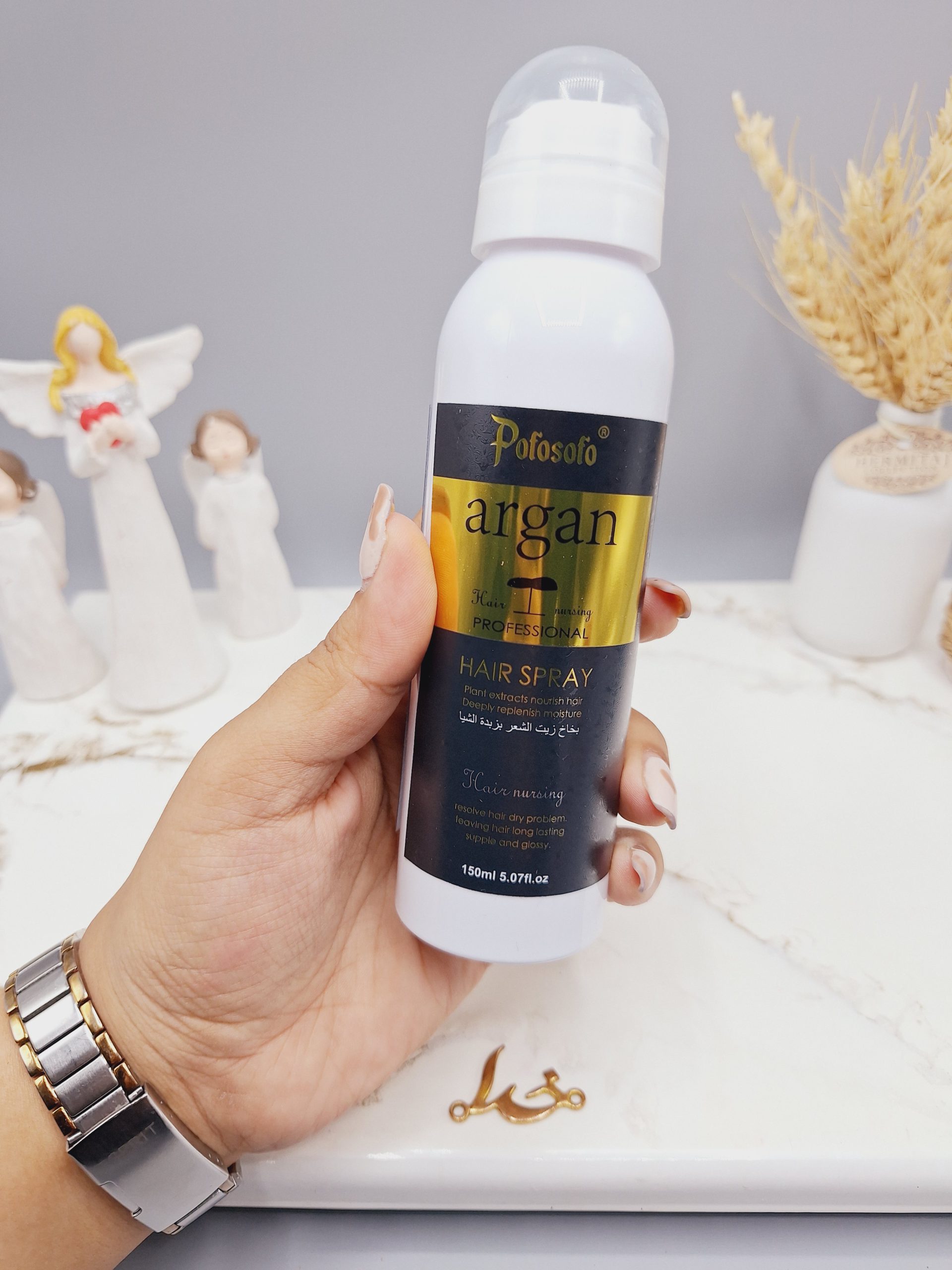 اسپری مو آرگان شی باتر مناسب برای درخشان کننده و صاف کنندگی مو برند Potosolo کد p-8005