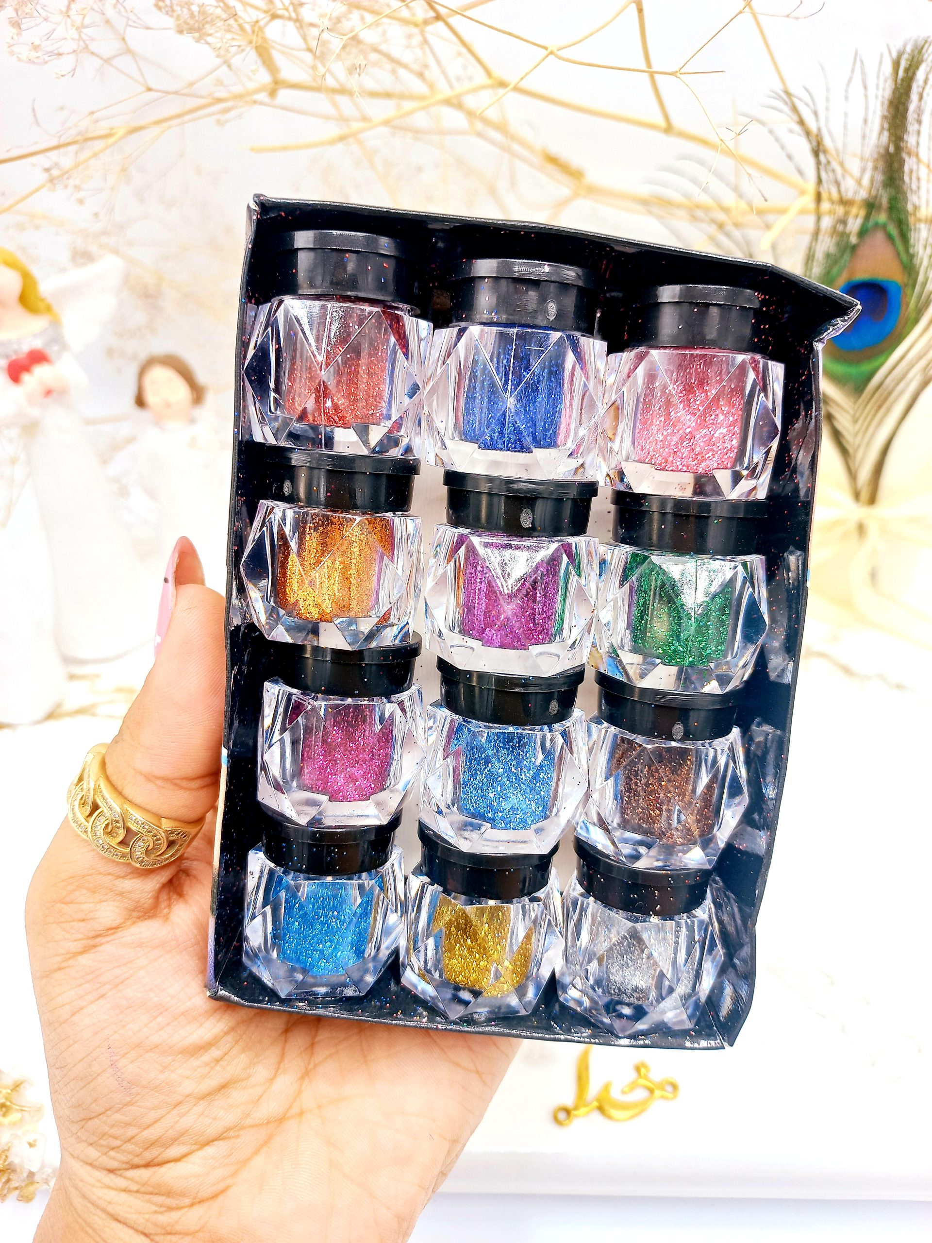 سایه چشم گلیتری فوق العاده زیبا IMAN Jirl کد 3019 (بسته 12 عددی)