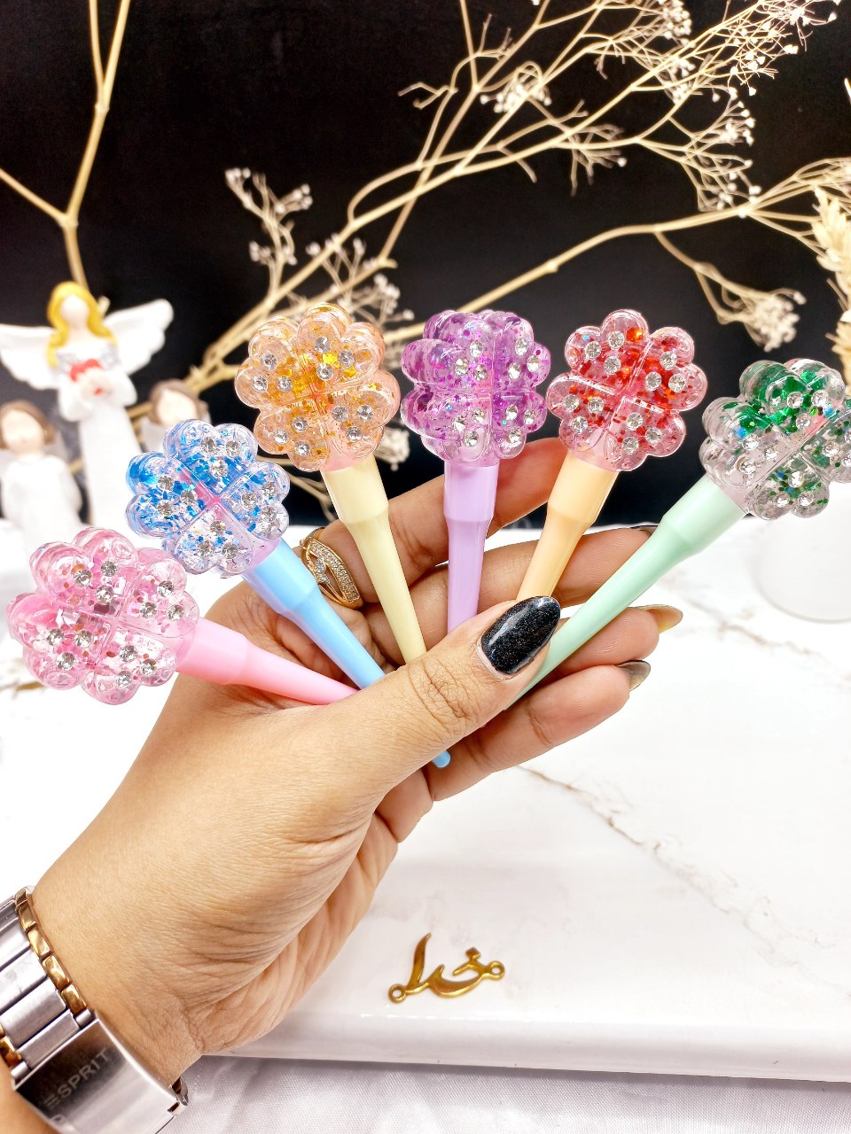 برق لب حرارتی طرح گل نگین دار موکالره Mocallure کد 9174