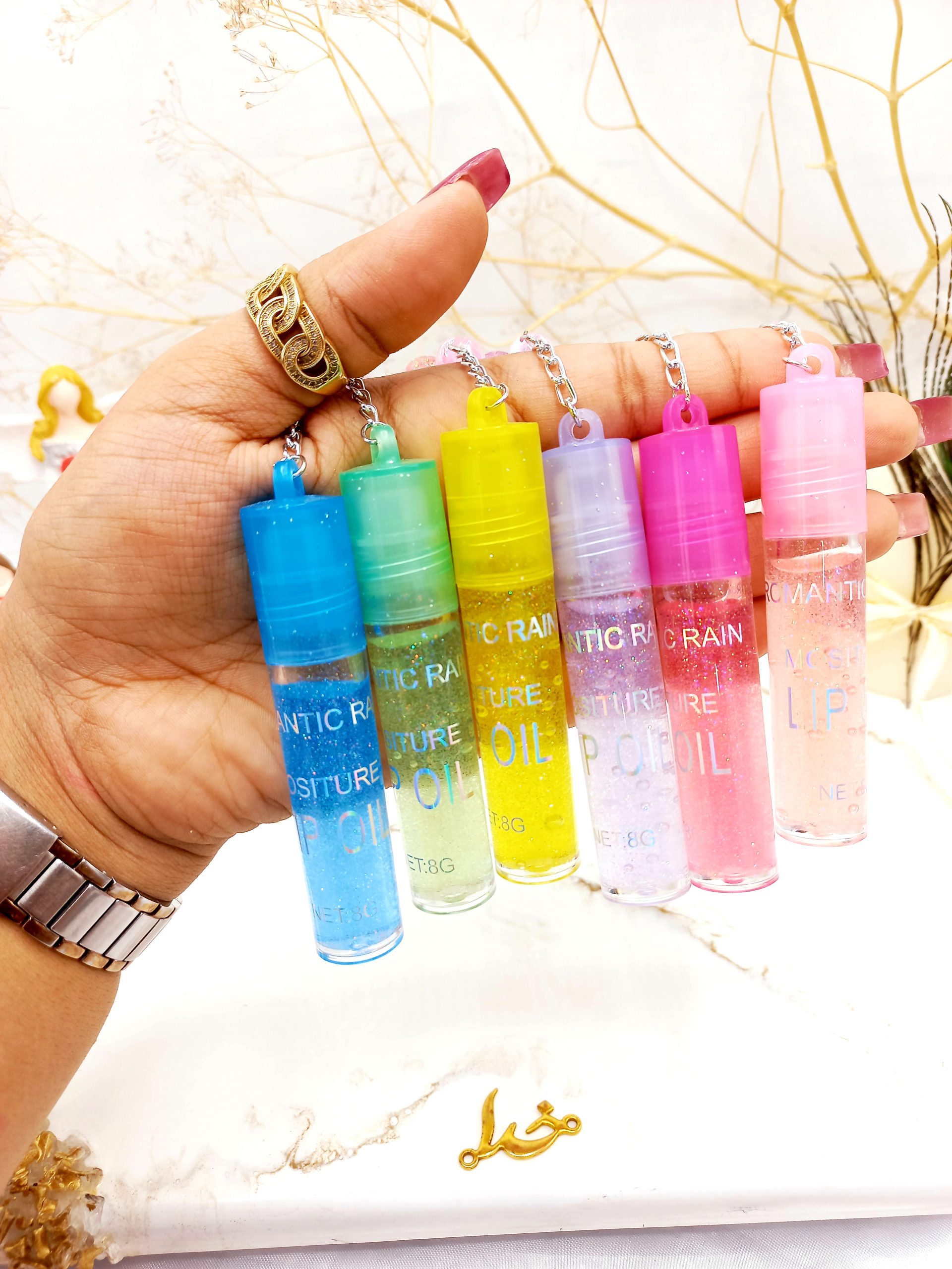 لیپ گلاس و برق لب آویز دار قلبی رمانتیک راین ROMANTIC  RAIN کد Y628