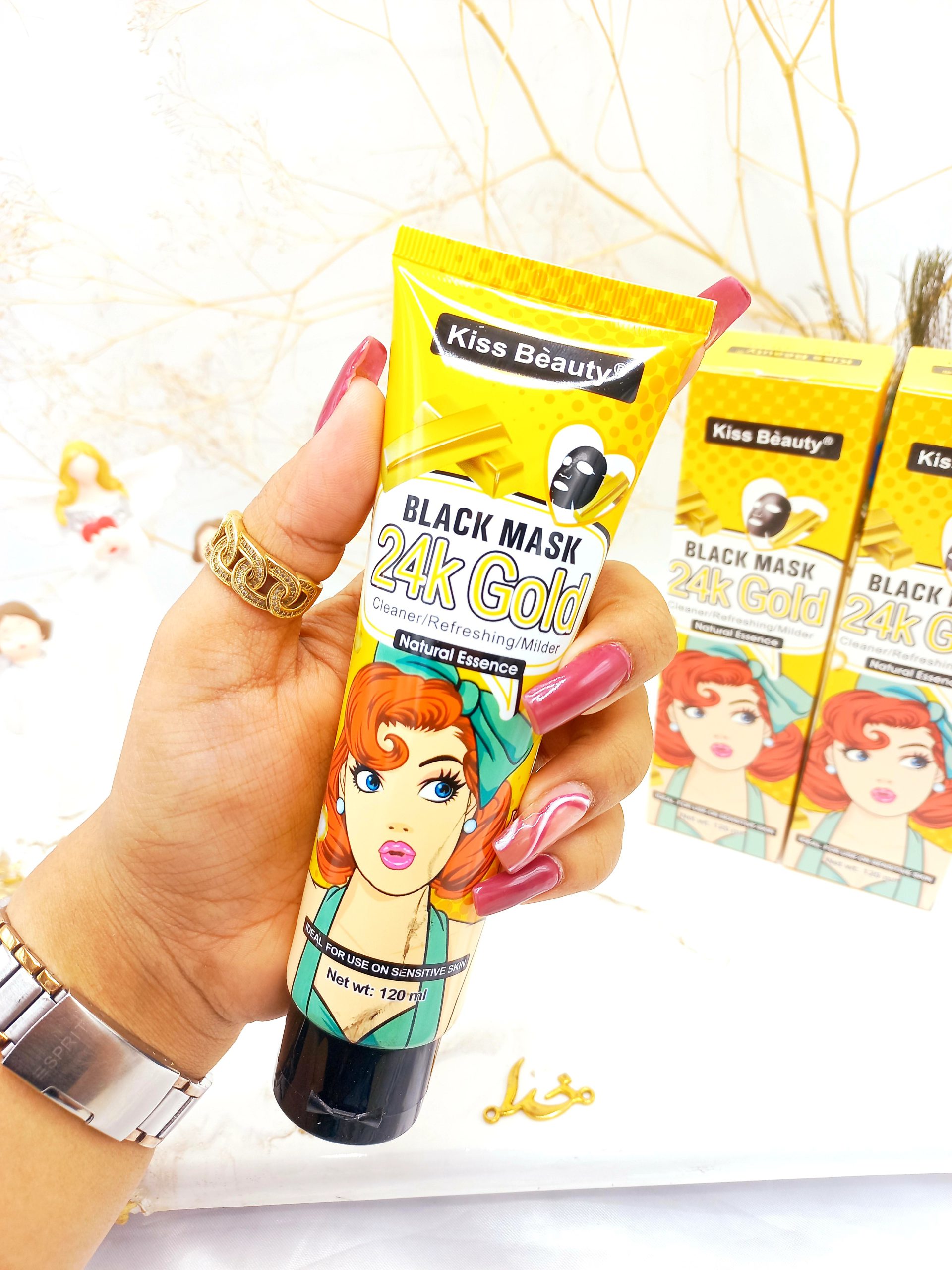 بلک ماسک پرطرفدار طلا 24k gold کیس بیوتی kiss Beauty کد 201608