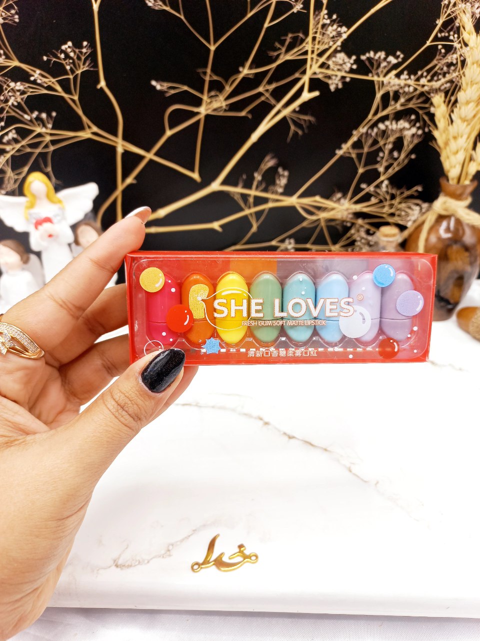 پک رژ جامد فانتزی کوچولو رنگی 8 عددی کد 1731