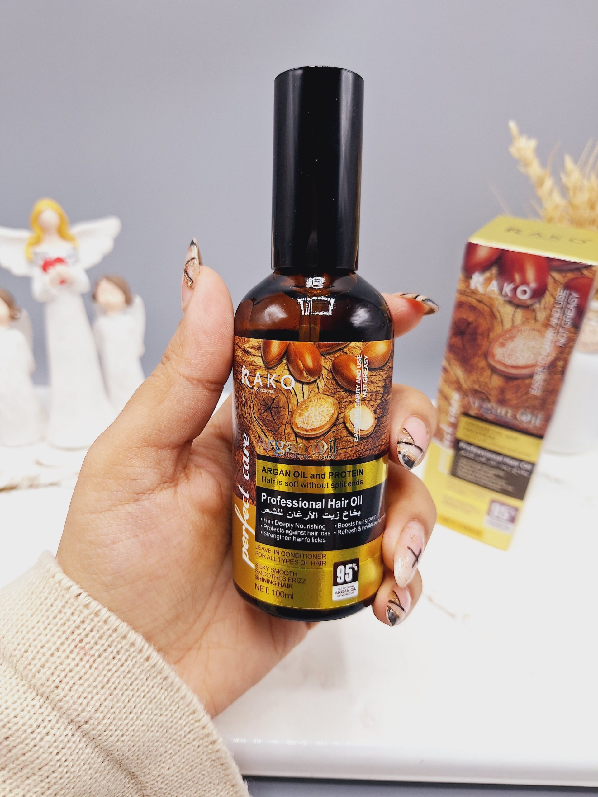 روغن و پروتئین آرگان مو راکو با 95 درصد عصاره طبیعی دانه میوه آرگان حجم 100ml کد 1190