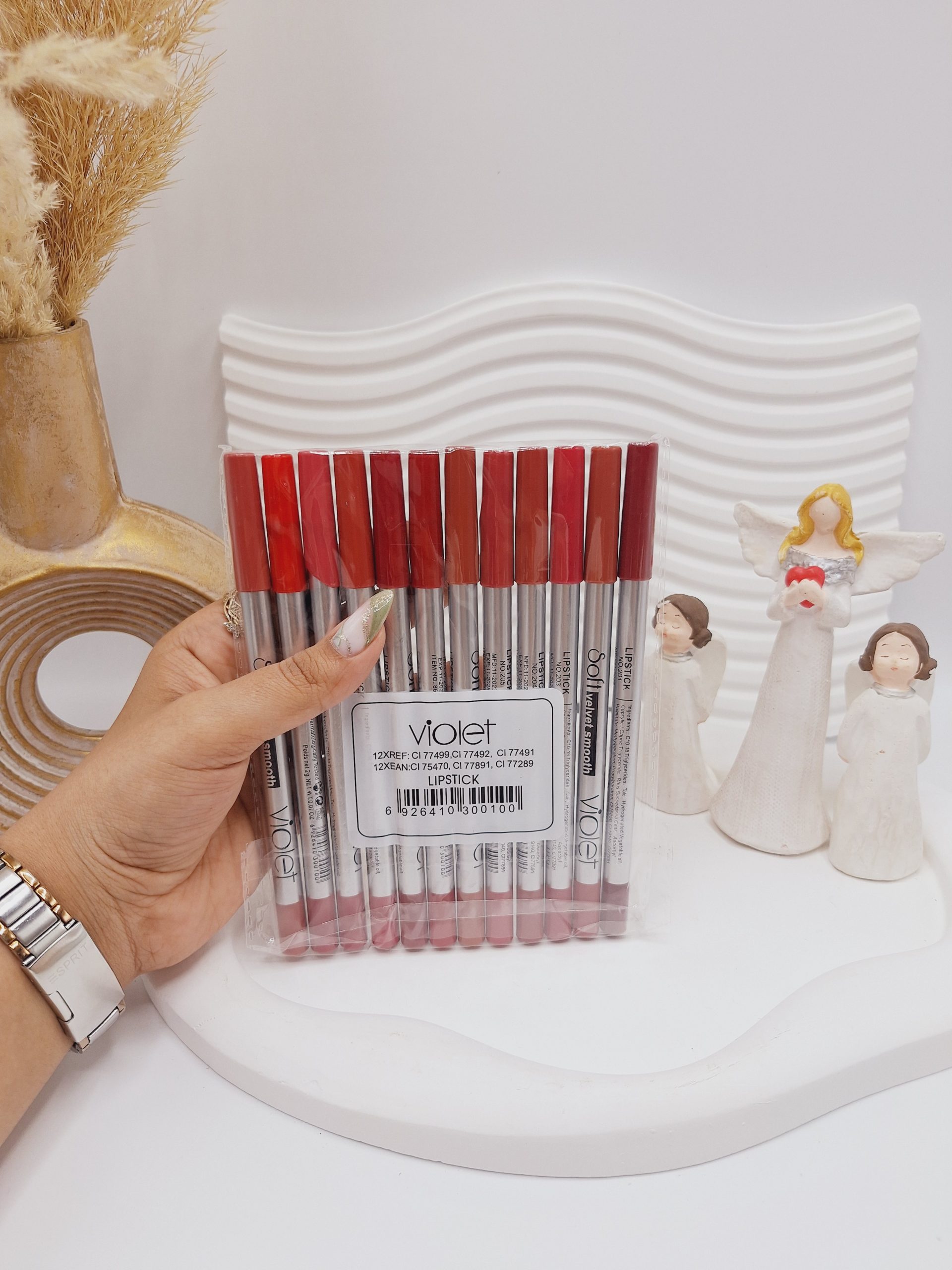 پک 12 تایی خط لب برند ویولت کد 0100