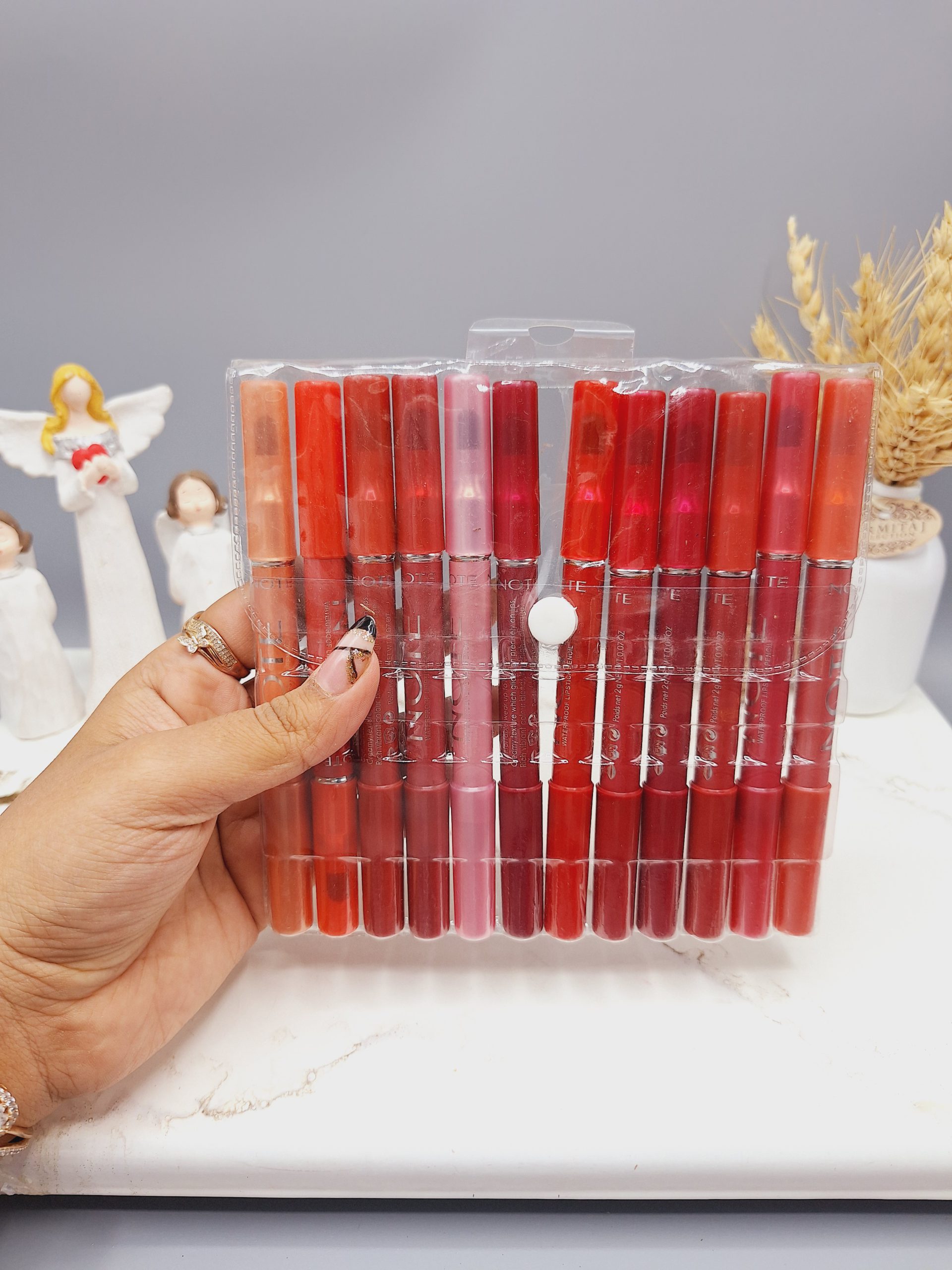 پک رژ مدادی 12 تایی برند نوت همراه براش مدل جدید