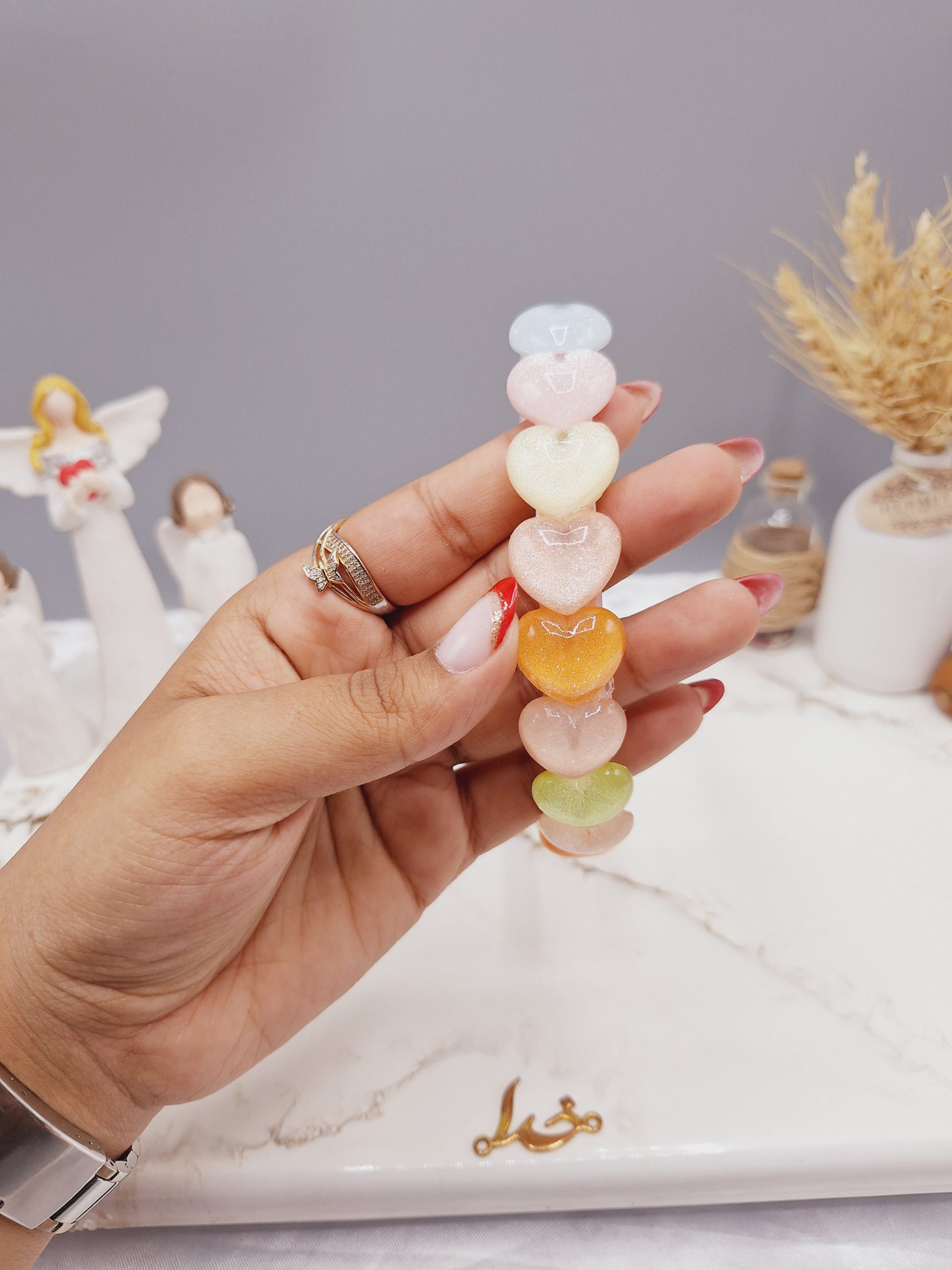 تل دخترانه طرح قلب کریستالی