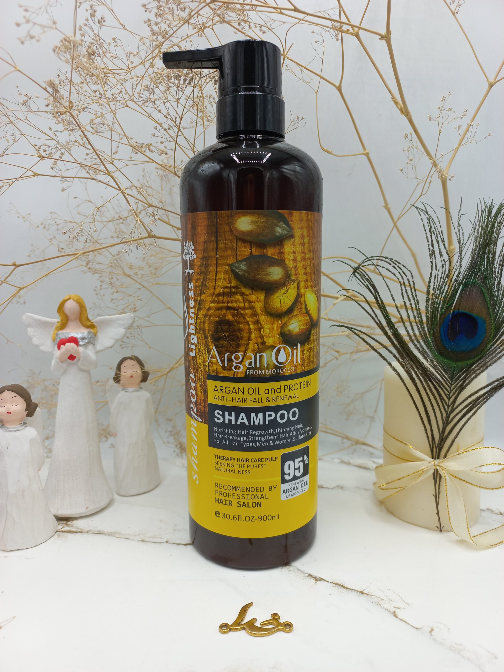 شامپو روغن آرگان کراتینه اصلی مراکشی ساخت اسلواکی لایتنس 900 میل 95% ARGAN OIL (بدون کارتن)