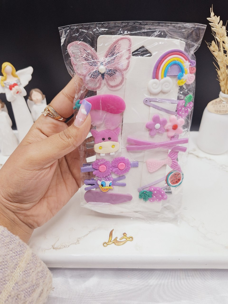 پک گیره مو فانتزی رنگ بنفش