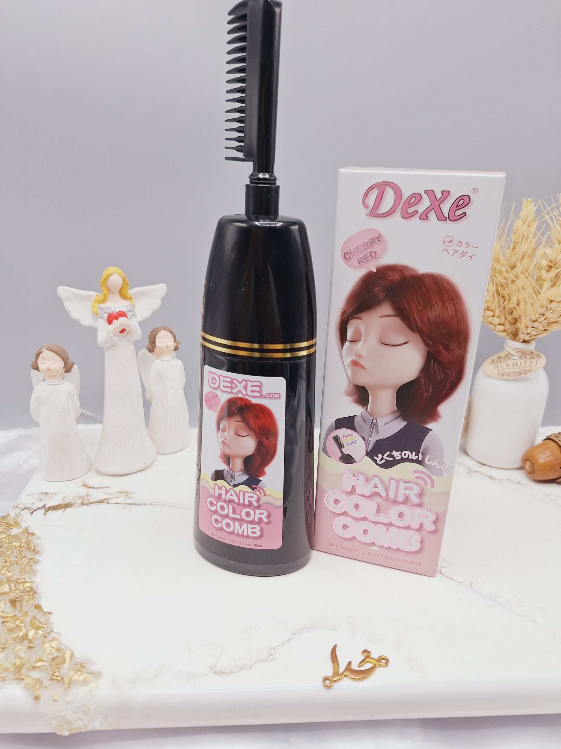 شانه رنگ مو رنگ قرمز آلبالویی برند دکسی Dexe کد 4818