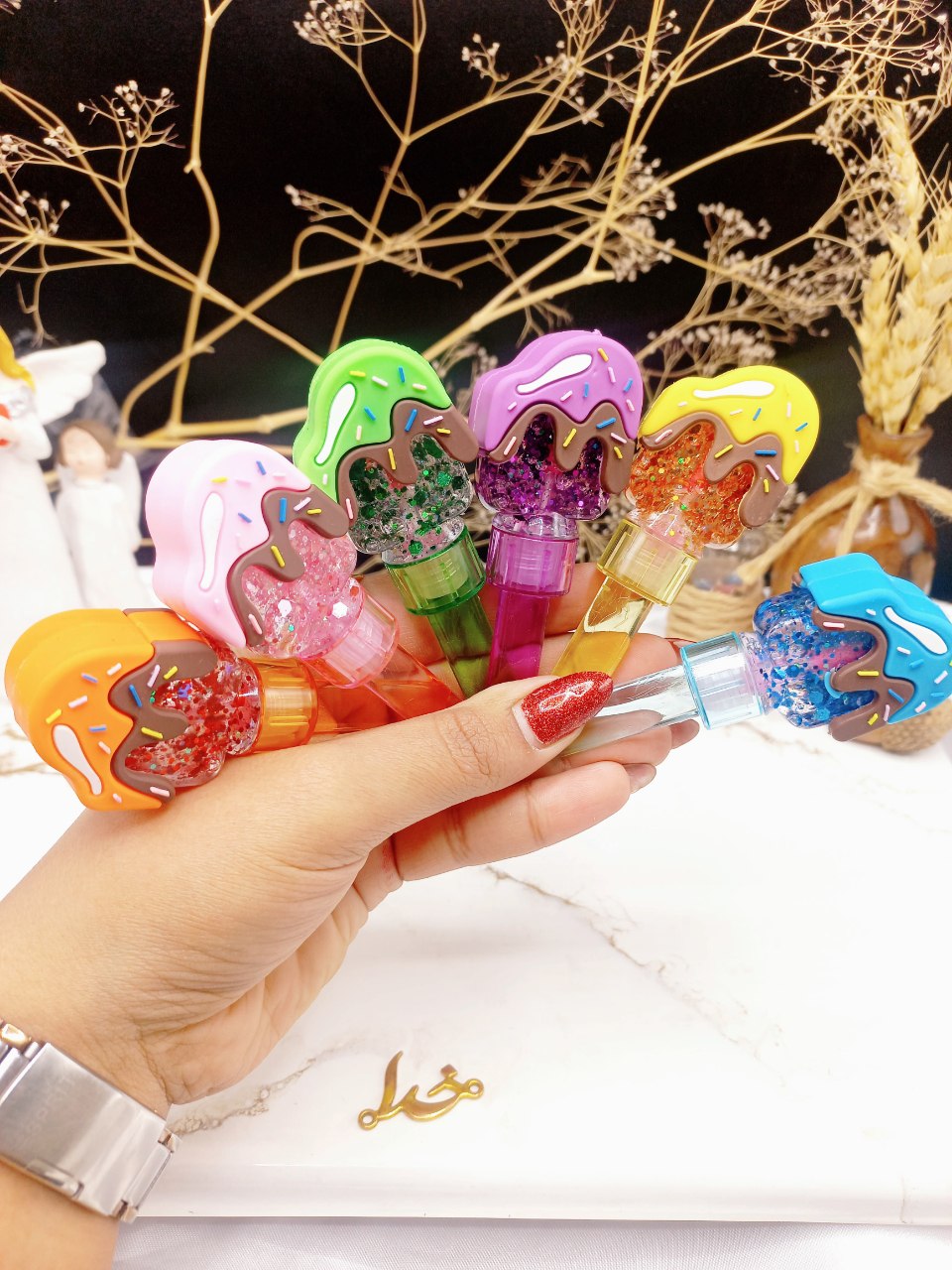 برق لب طرح بستنی شکلاتی برند میس بیوتی Miss Betty کد L1030