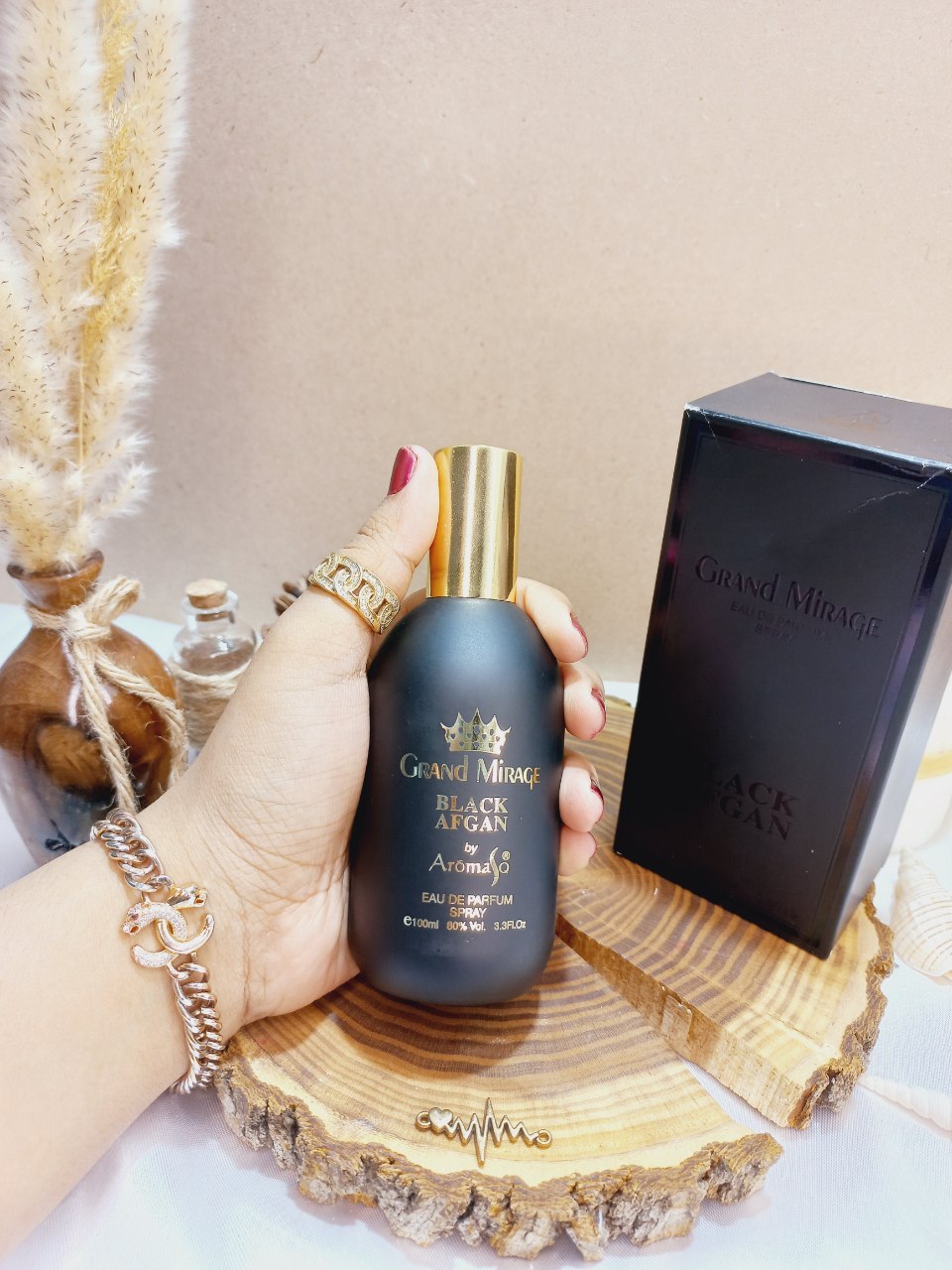 ادکلن بلک افغان آروماسک GRAND MIRAGE BLACK AFGAN AROMASQ حجم 100 میلی لیتر اورجینال اماراتی