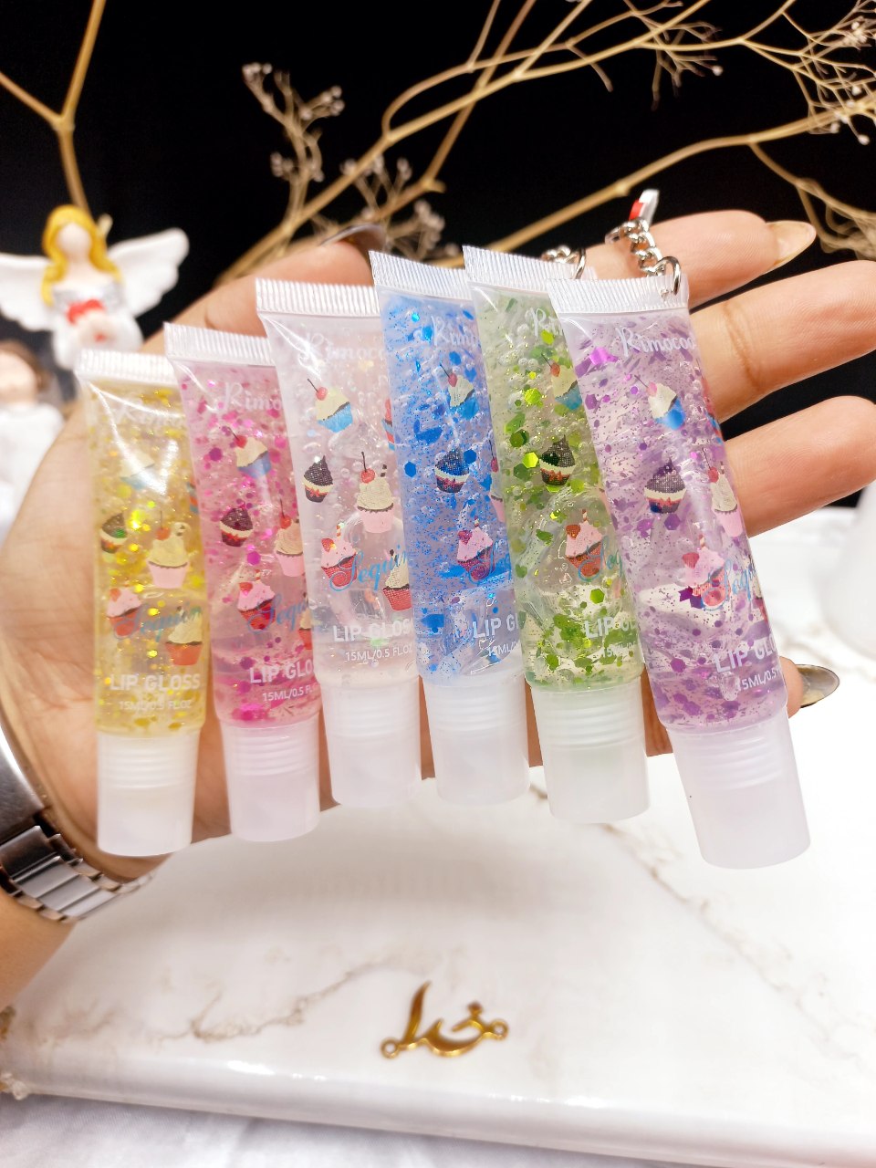 لیپ گلاس شاینی آویزدار ریمیکو Rimocoo کد R1114