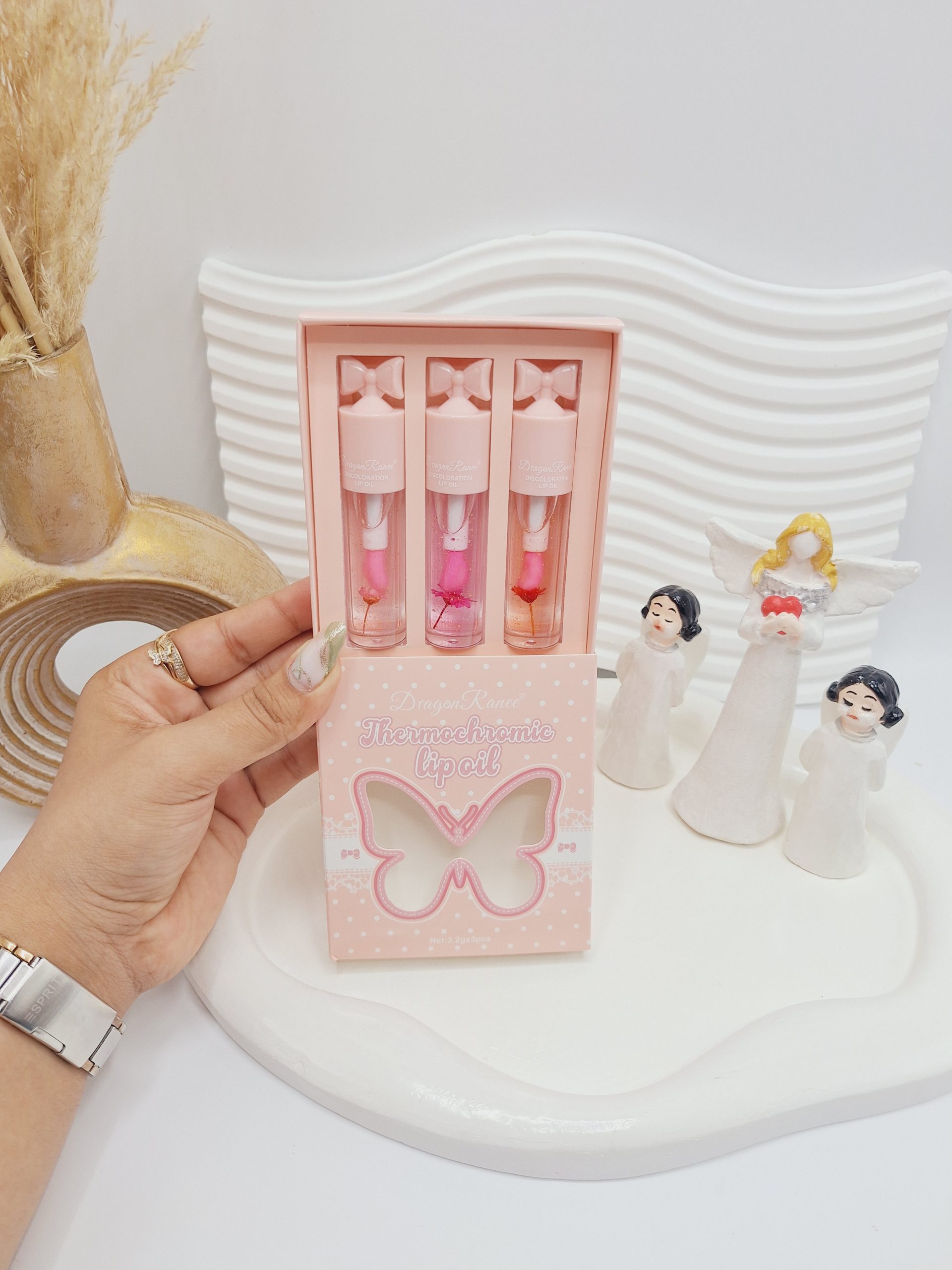 پک 3 تایی برق پاپیون مدل گل دار باکس پروانه ای کد DR127