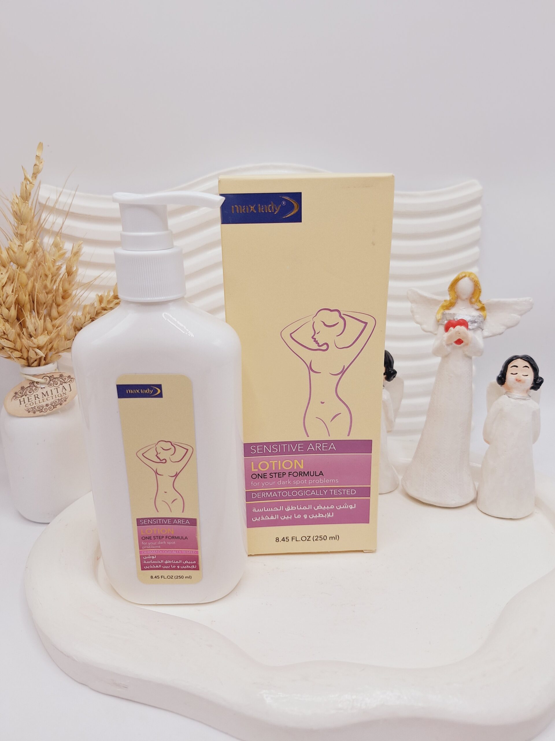 لوسیون سفید کننده برای نواحی حساس زیر بغل و بین ران ها برند max lady کد 5084