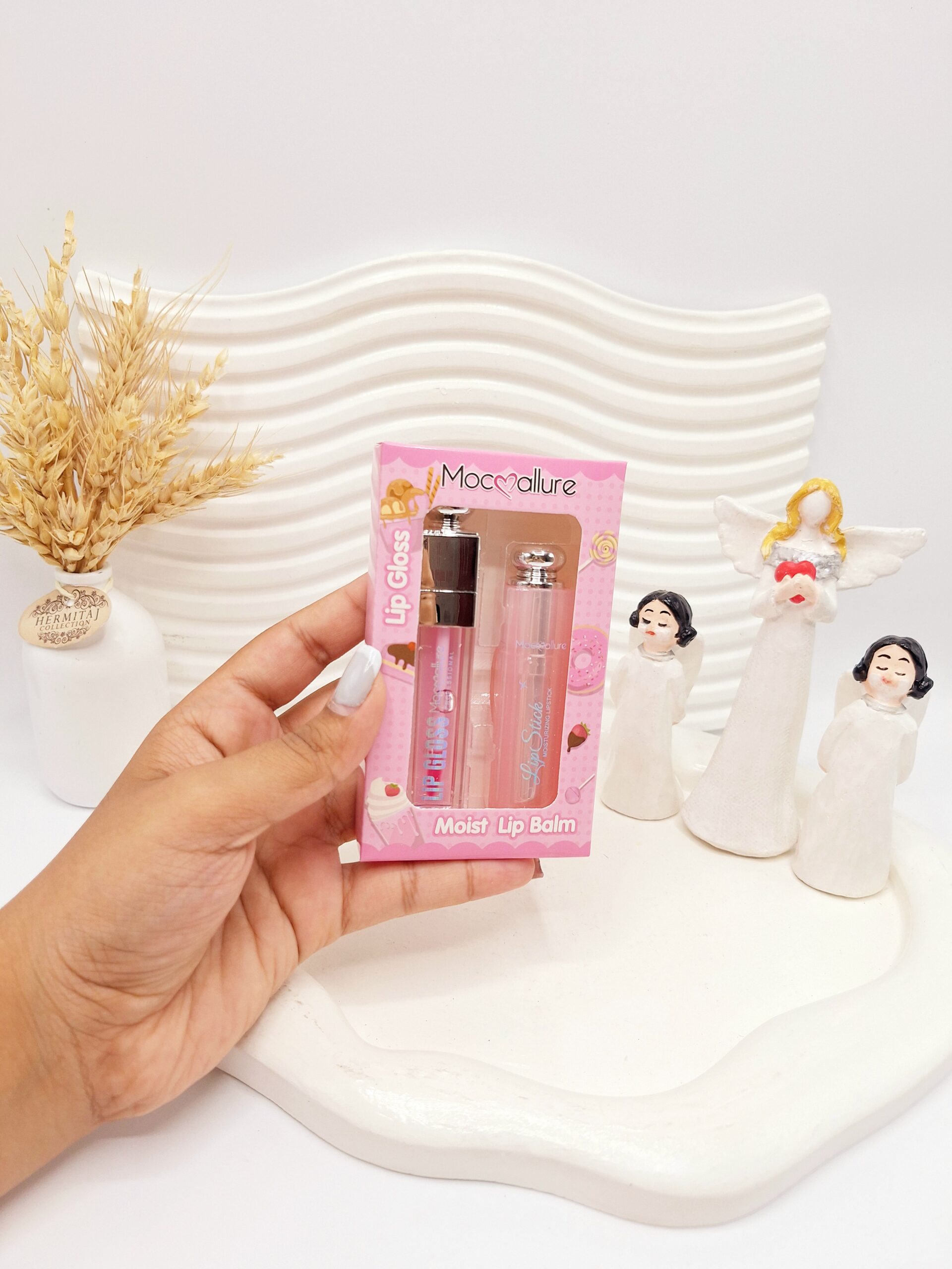 باکس دو تایی رژ حرارتی و بالم لب موکالره کد 2175