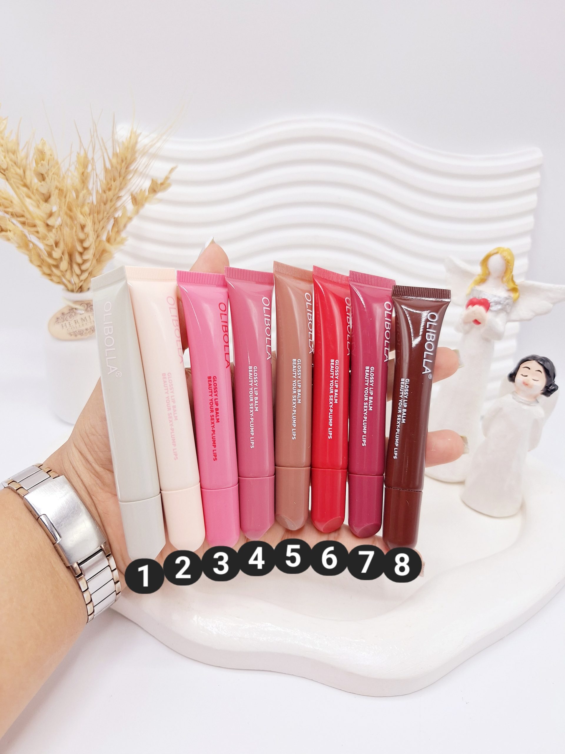 لیپ گلاس پرطرفدار تیوپی olibolla کارتن دار کد 1704