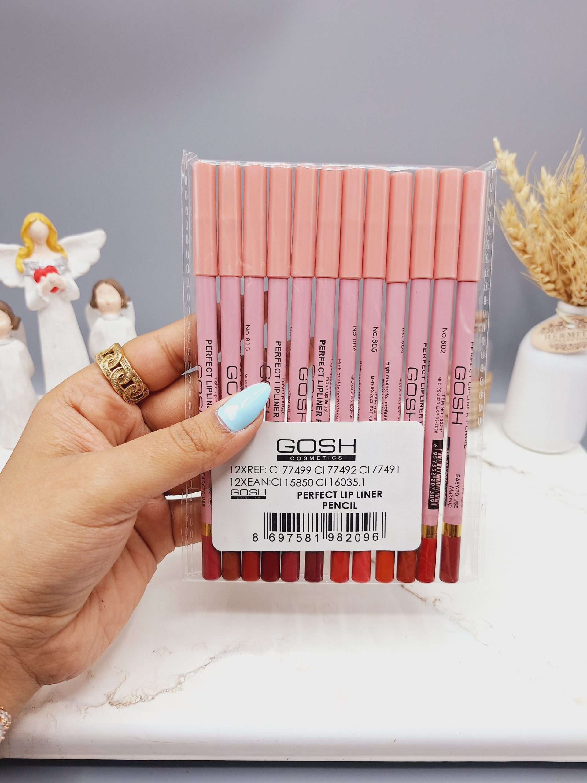 پک 12 تایی خط لب برند گاش GOSH کد 2096