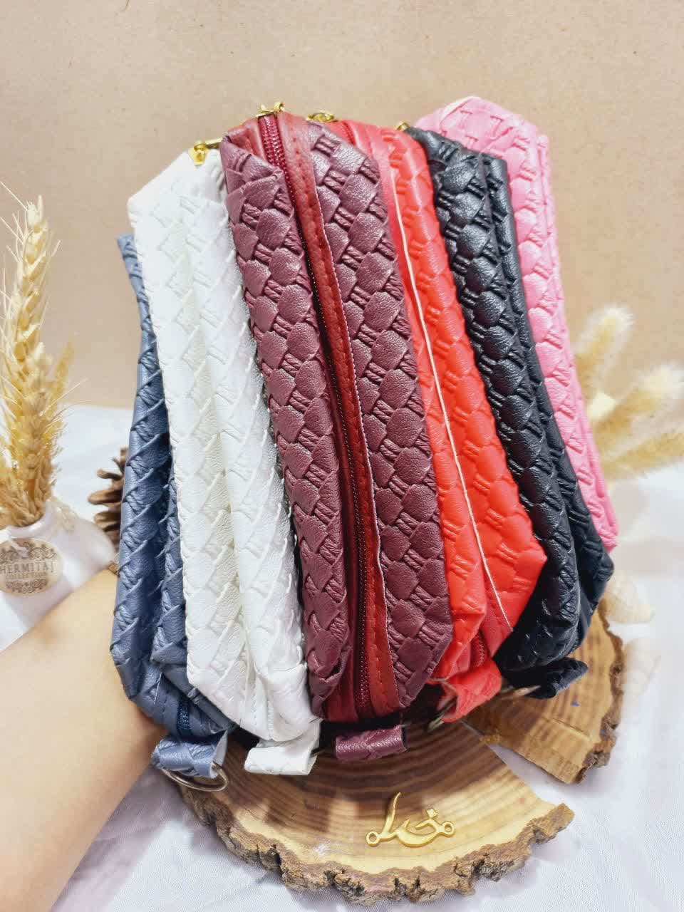 کیف چرمی فوق العاده با کیفیت طرح مکعبی سایز بزرگ طرح 2