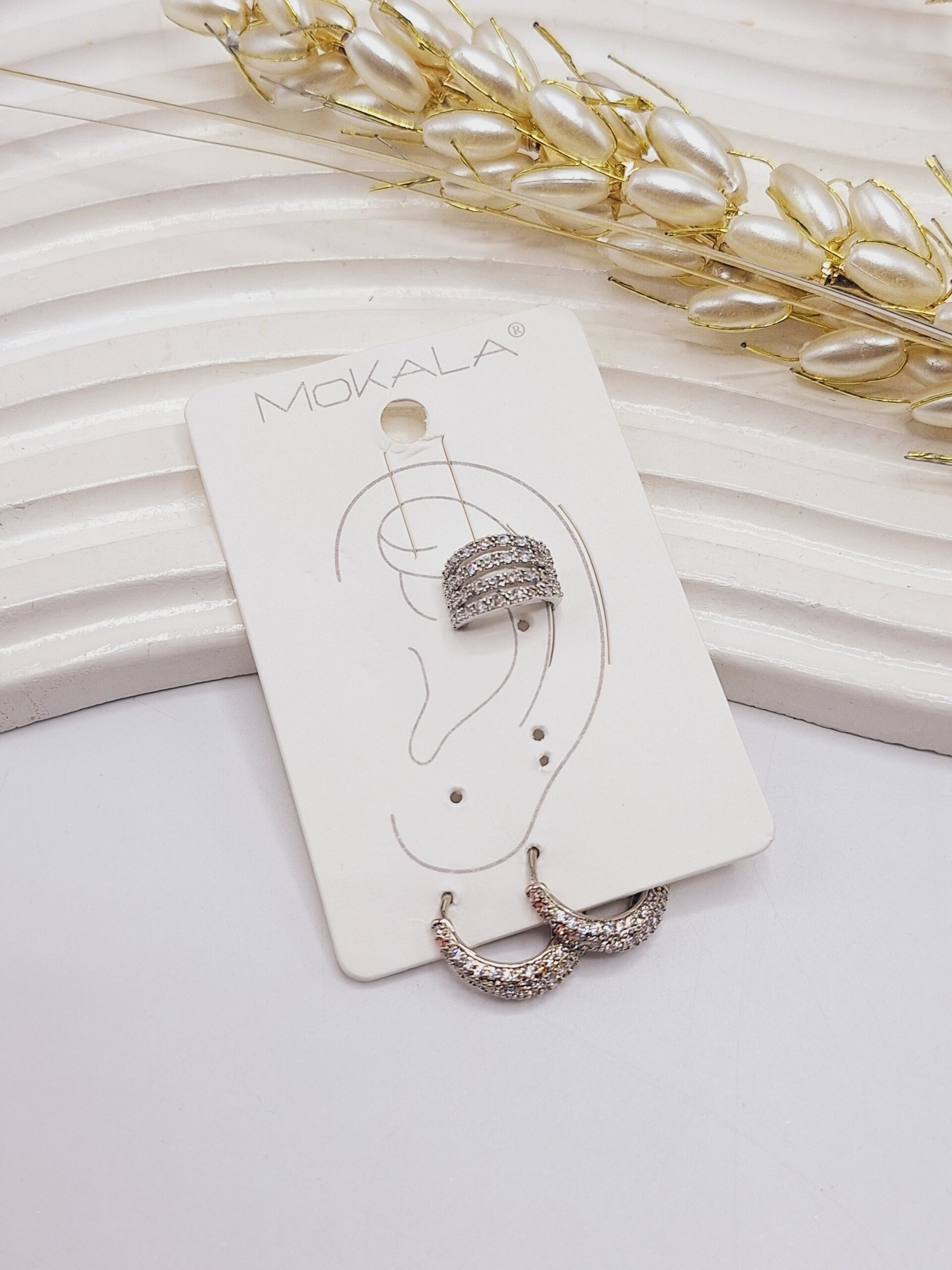 پک 3 تایی ایرکاف و گوشواره نقره ای