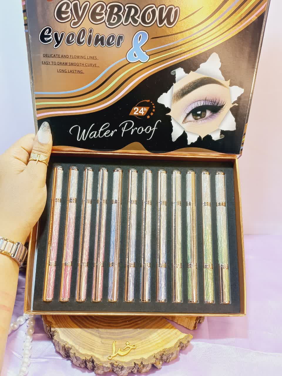 خط چشم مشکی ماژیکی و هاشور 4 خط قهوه ای برند پرطرفدار تایلامی کد E097 اصلی