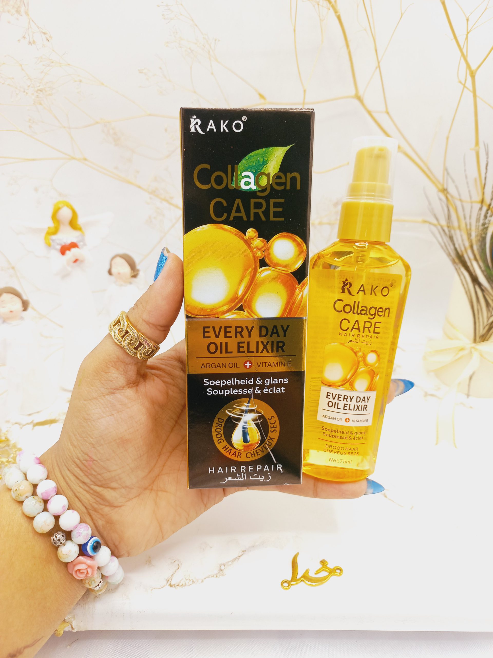 روغن مو آرگان ویتامین E و کلاژن و پروتین راکو RAKO کد Rk1149