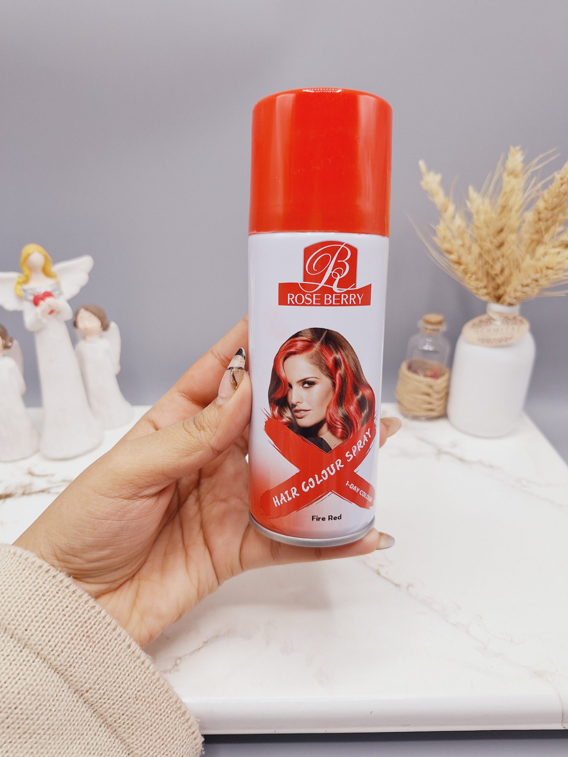 اسپری رنگ مو قرمز آتشی برند ROSE BERRY کد 1822