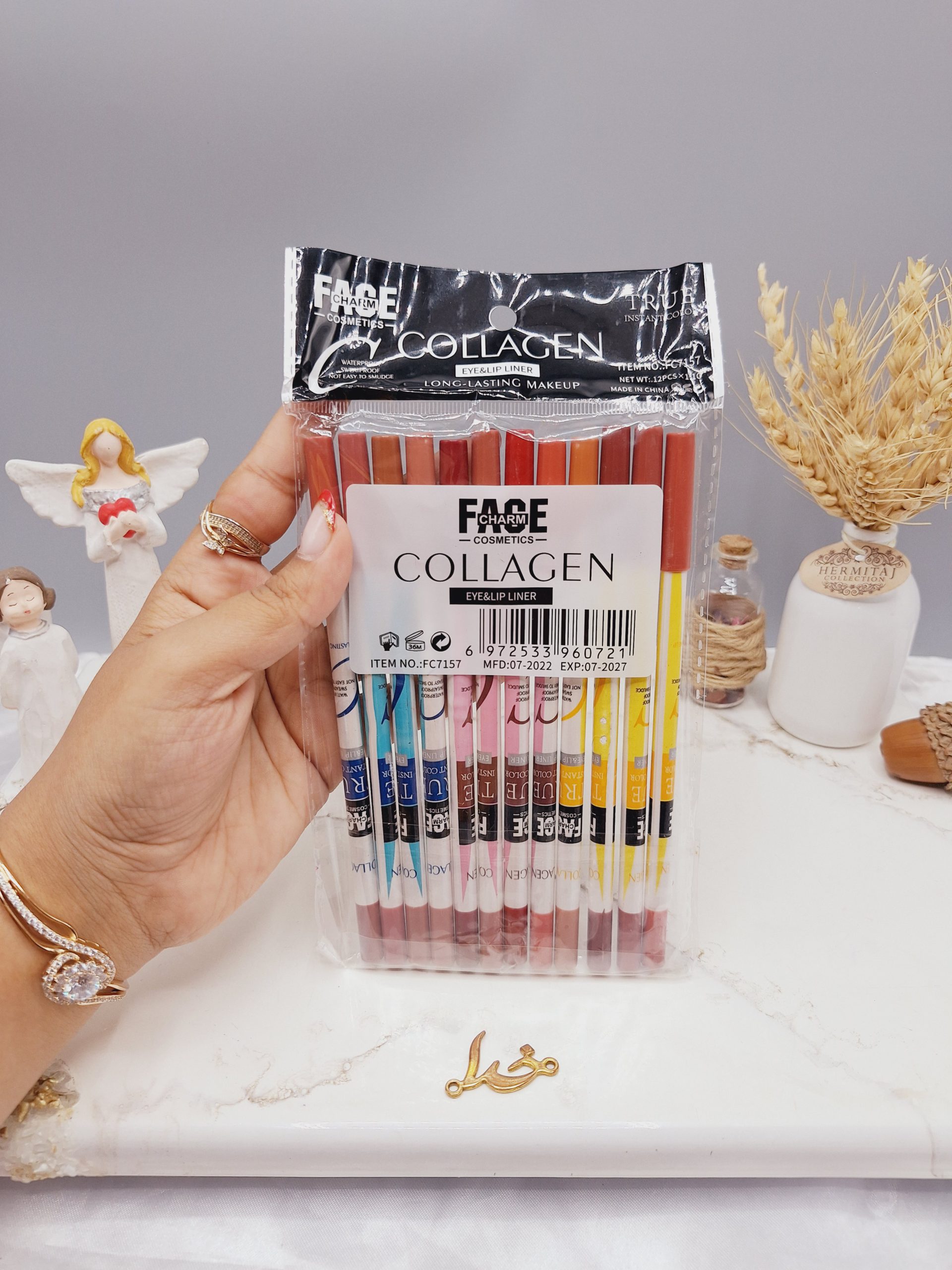 پک 12تایی خط لب کلاژن برند FACE کد 0721