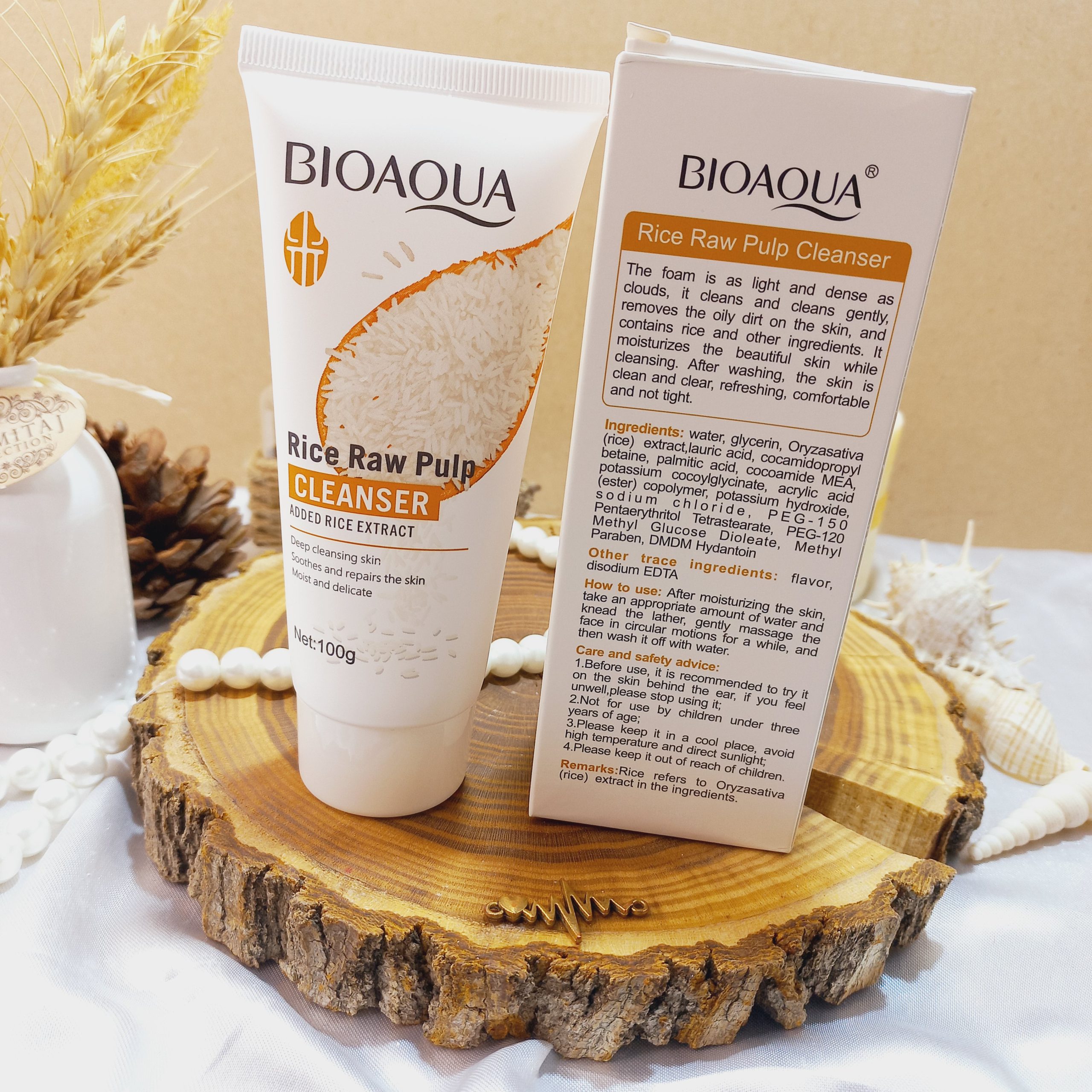 فوم شستشوی صورت مرطوب کننده عمیق خمیر برنج خام بیوآکوا BIOAQUA | پخش عمده